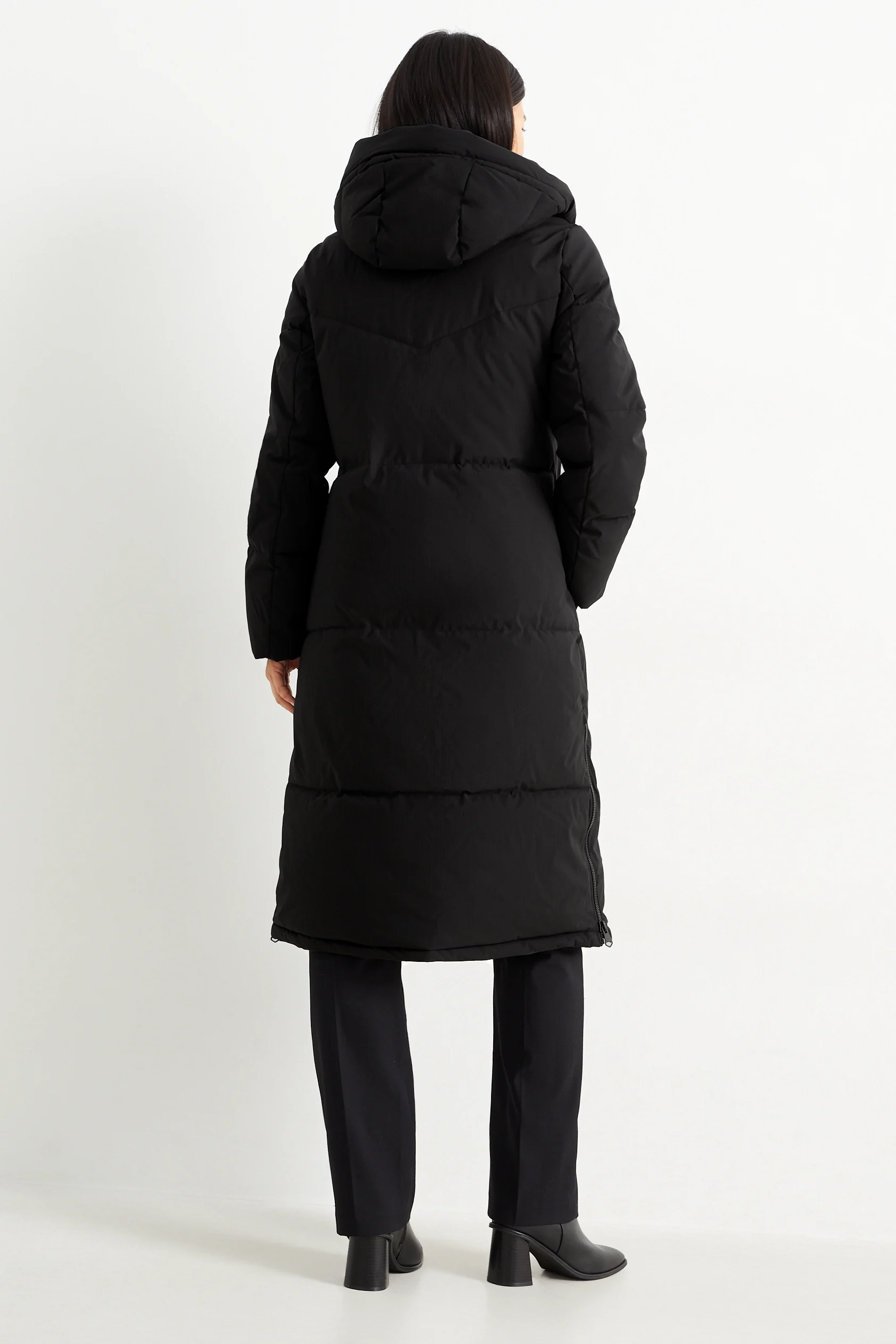 Quilted coat with hood