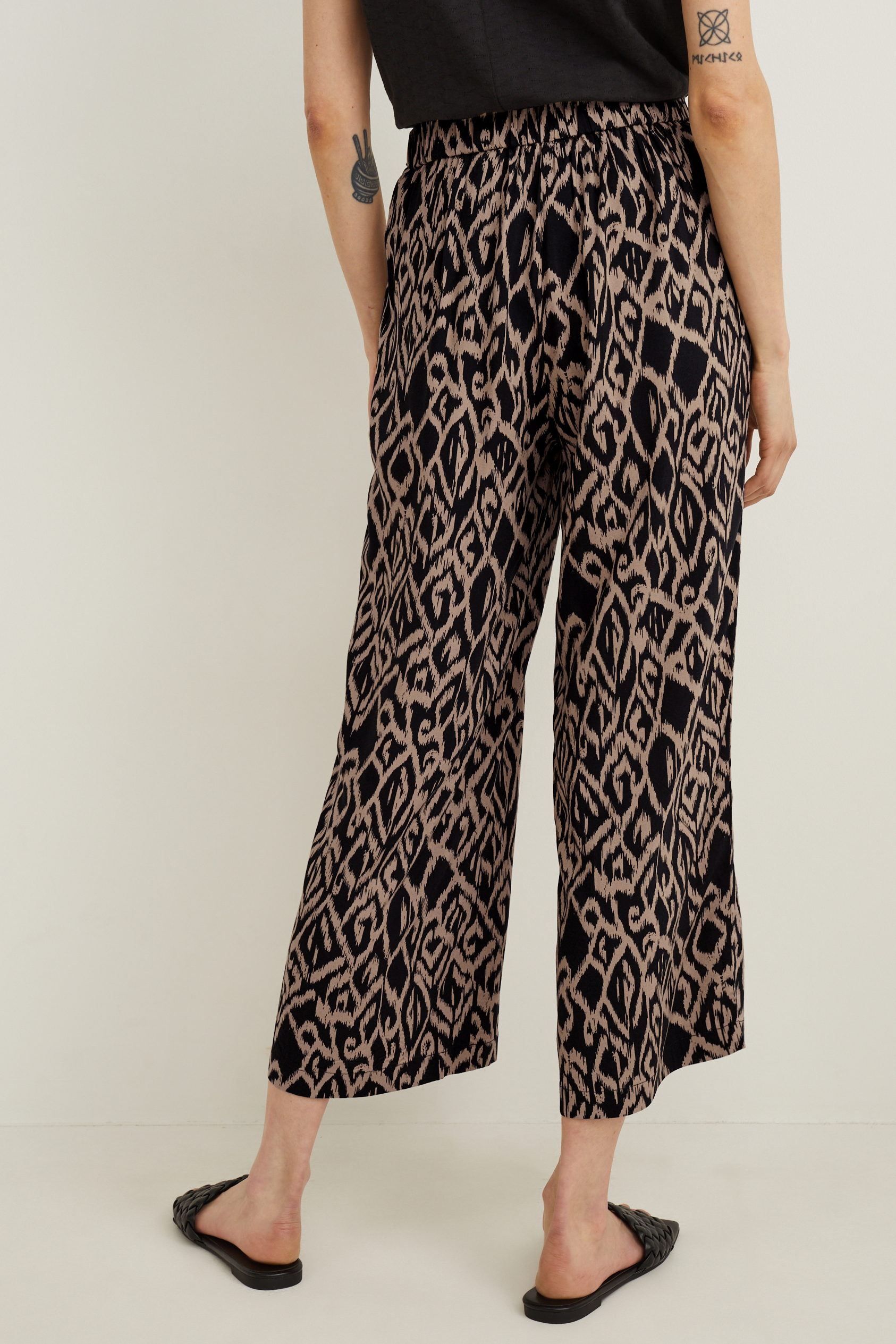 Cloth trousers - mid-rise waist - palazzo