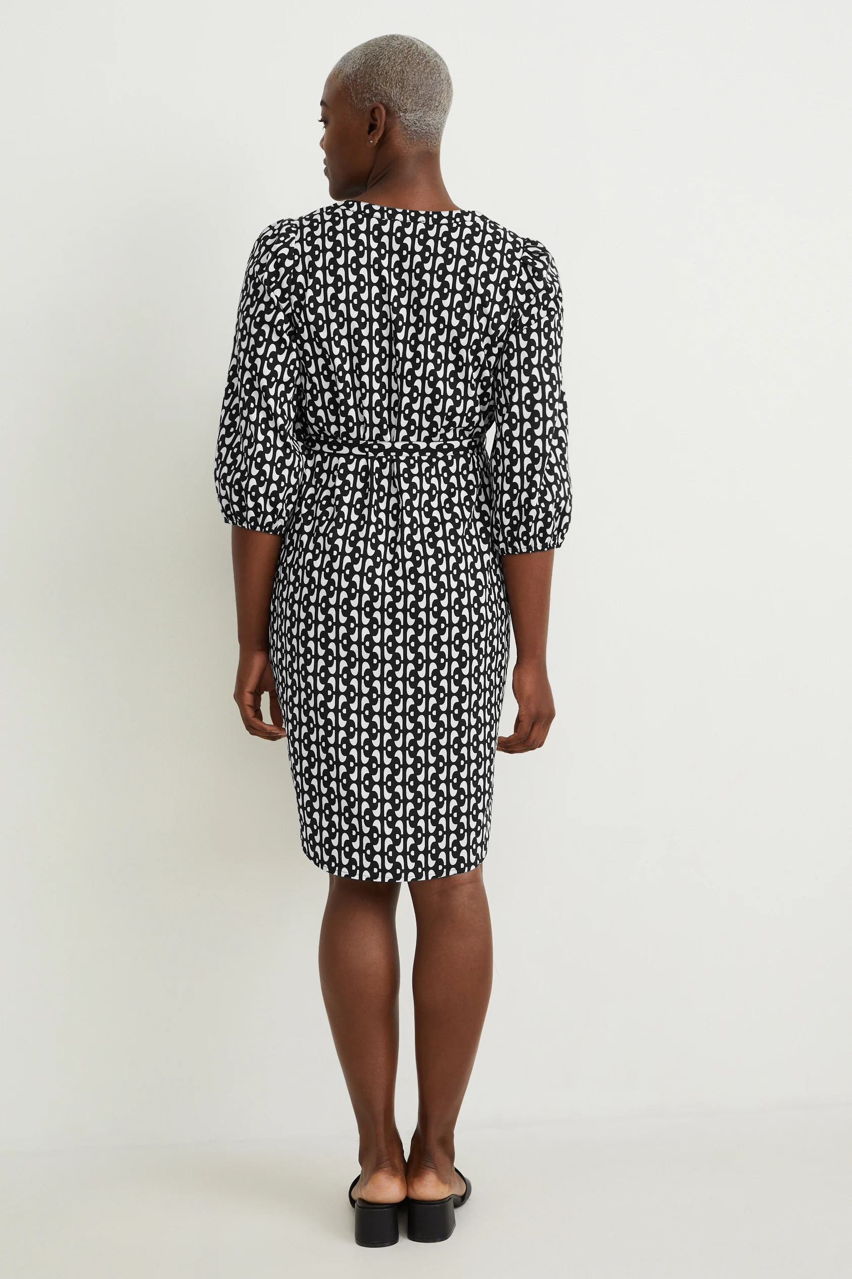 Nursing shirt dress - patterned