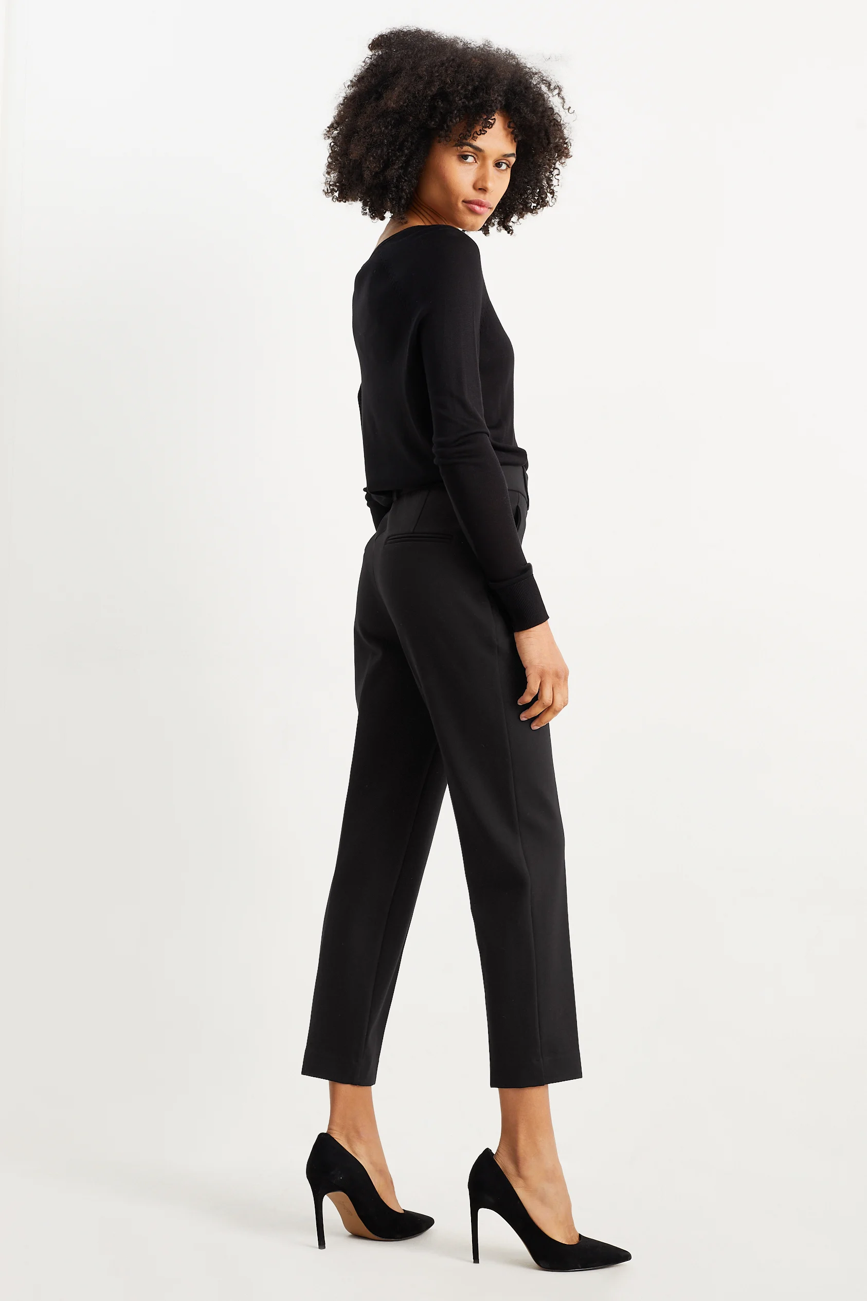 Trousers - high waist - slim fit