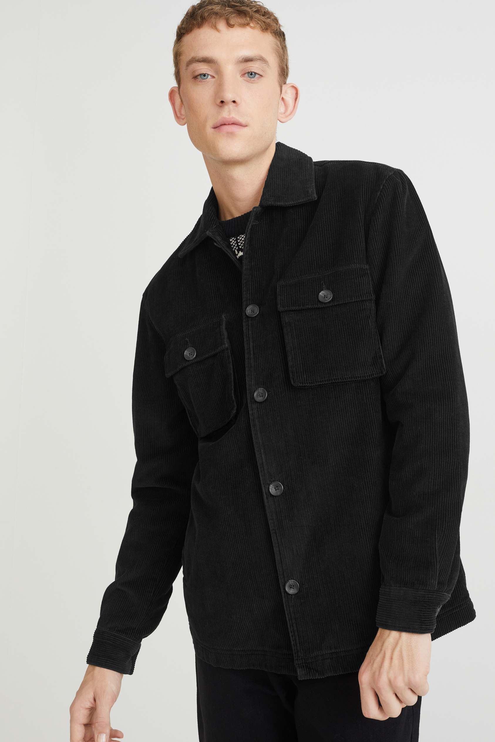 Corduroy shirt jacket