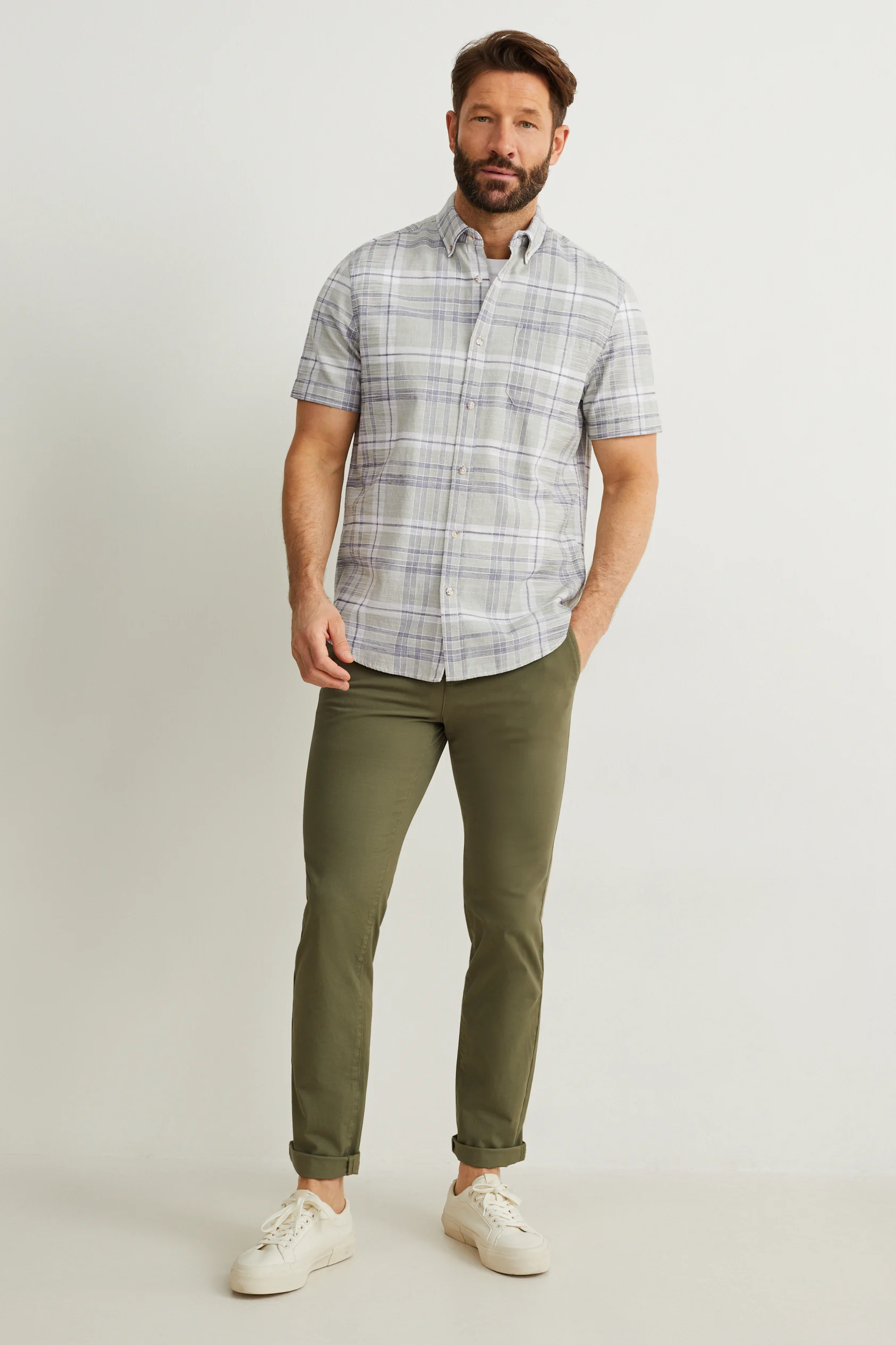 Shirt - regular fit - button-down collar - check