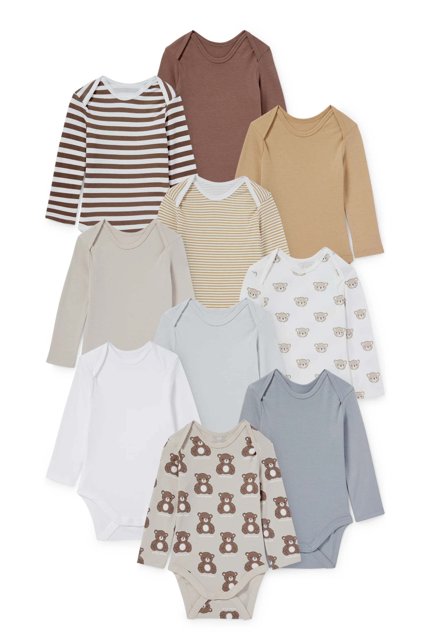 Multipack of 10 - baby bodysuit