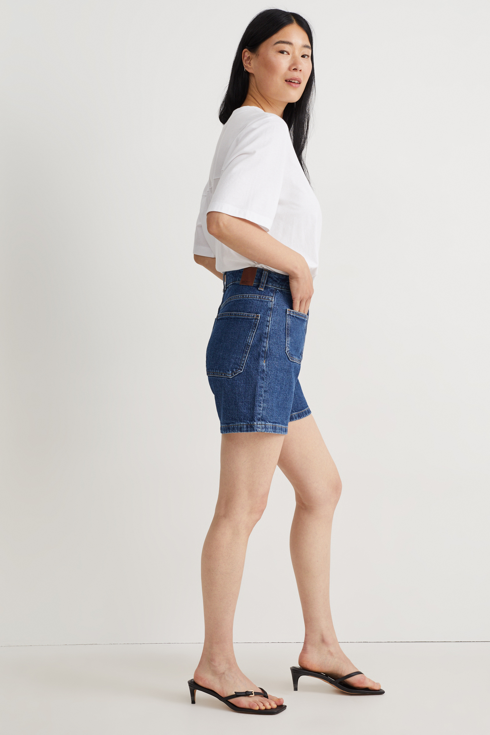 Denim shorts - low-rise waist - LYCRA?