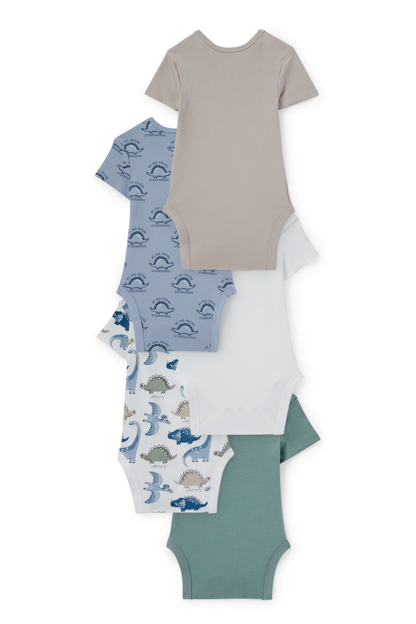 Multipack of 5 - dinosaur - baby bodysuit