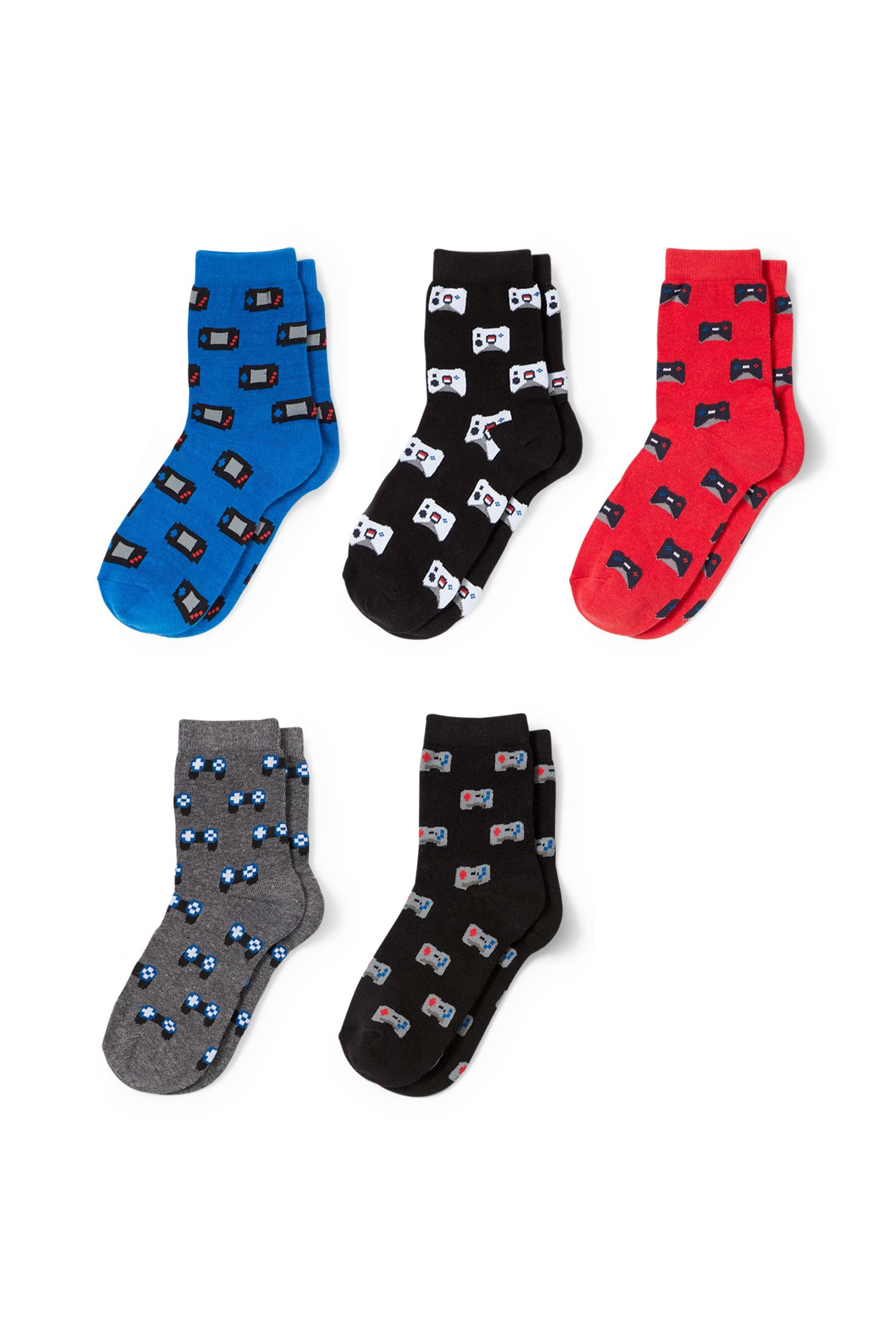 Multipack of 5 - gaming - socks with motif