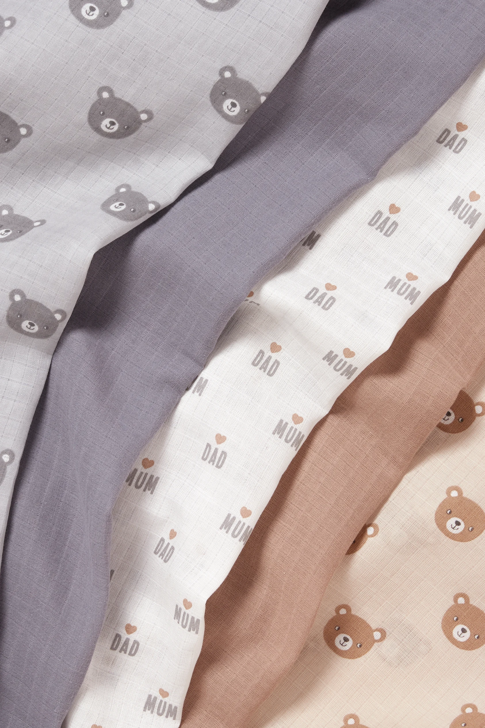 Multipack of 5 - baby muslin square