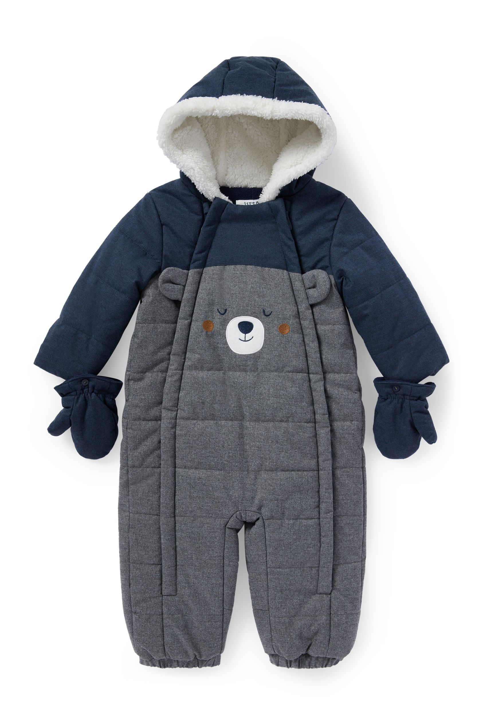 Baby snowsuit with hood