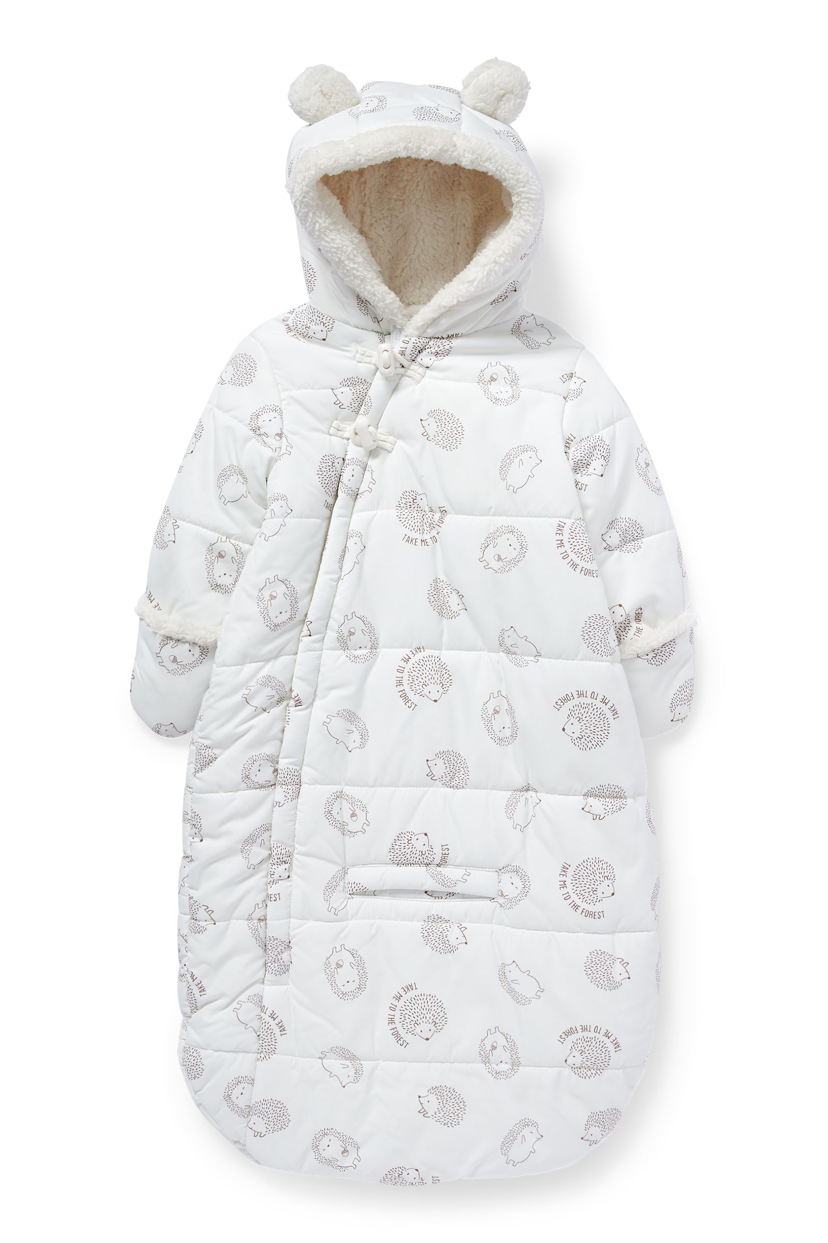 Baby snowsuit with hood and footmuff