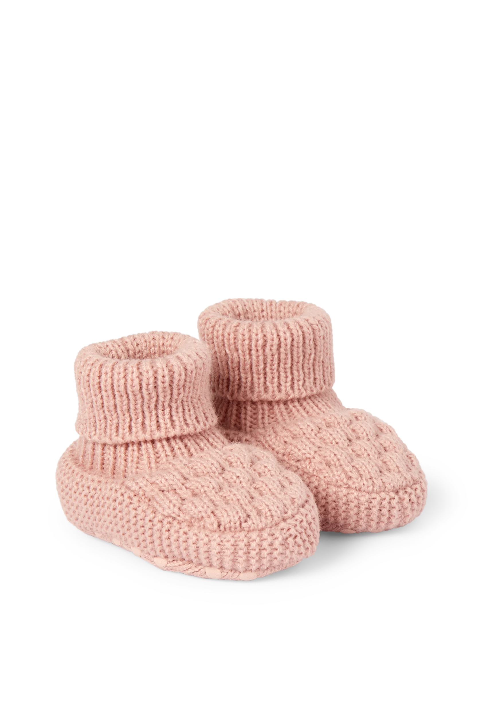 Knitted baby booties