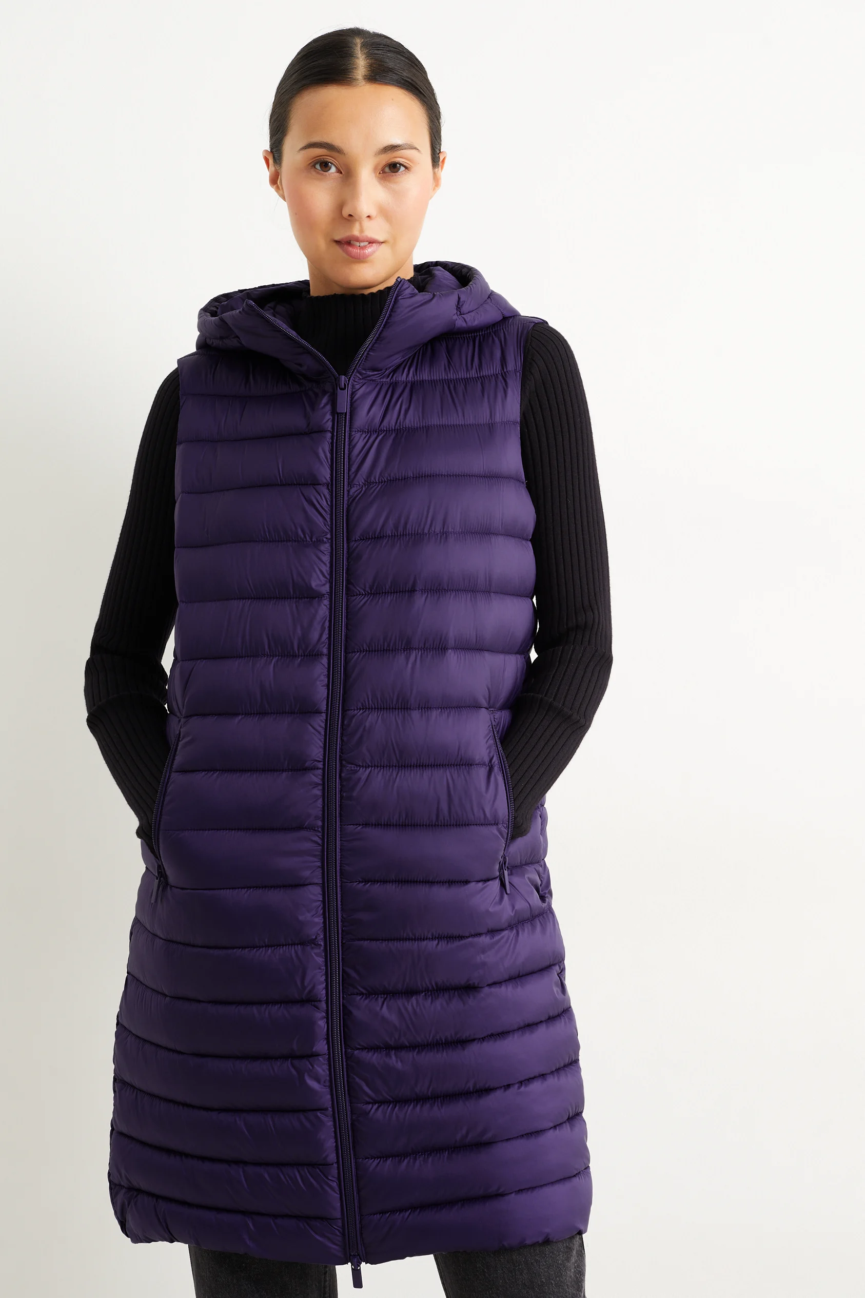 Long quilted gilet