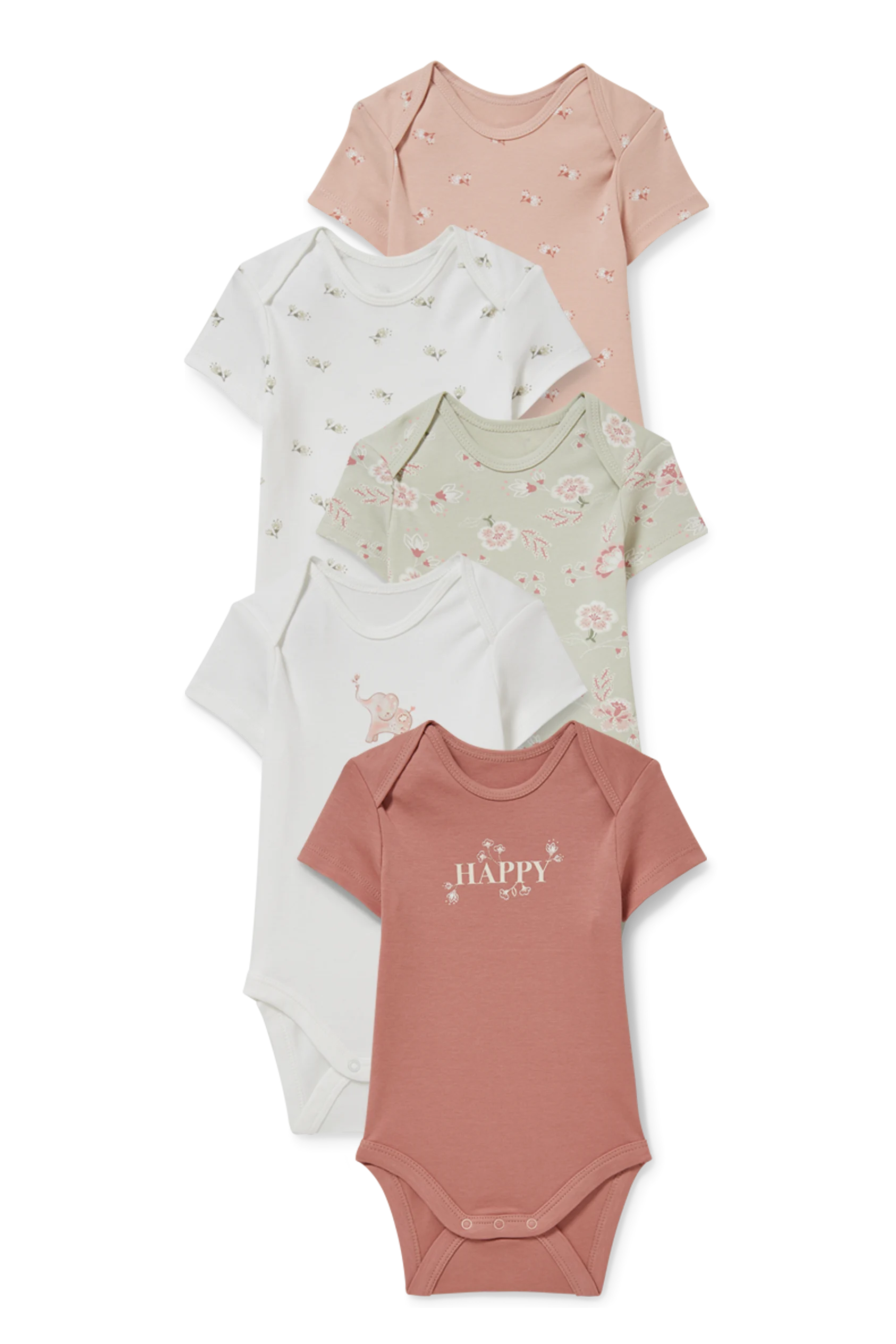 Multipack of 5 - baby bodysuit