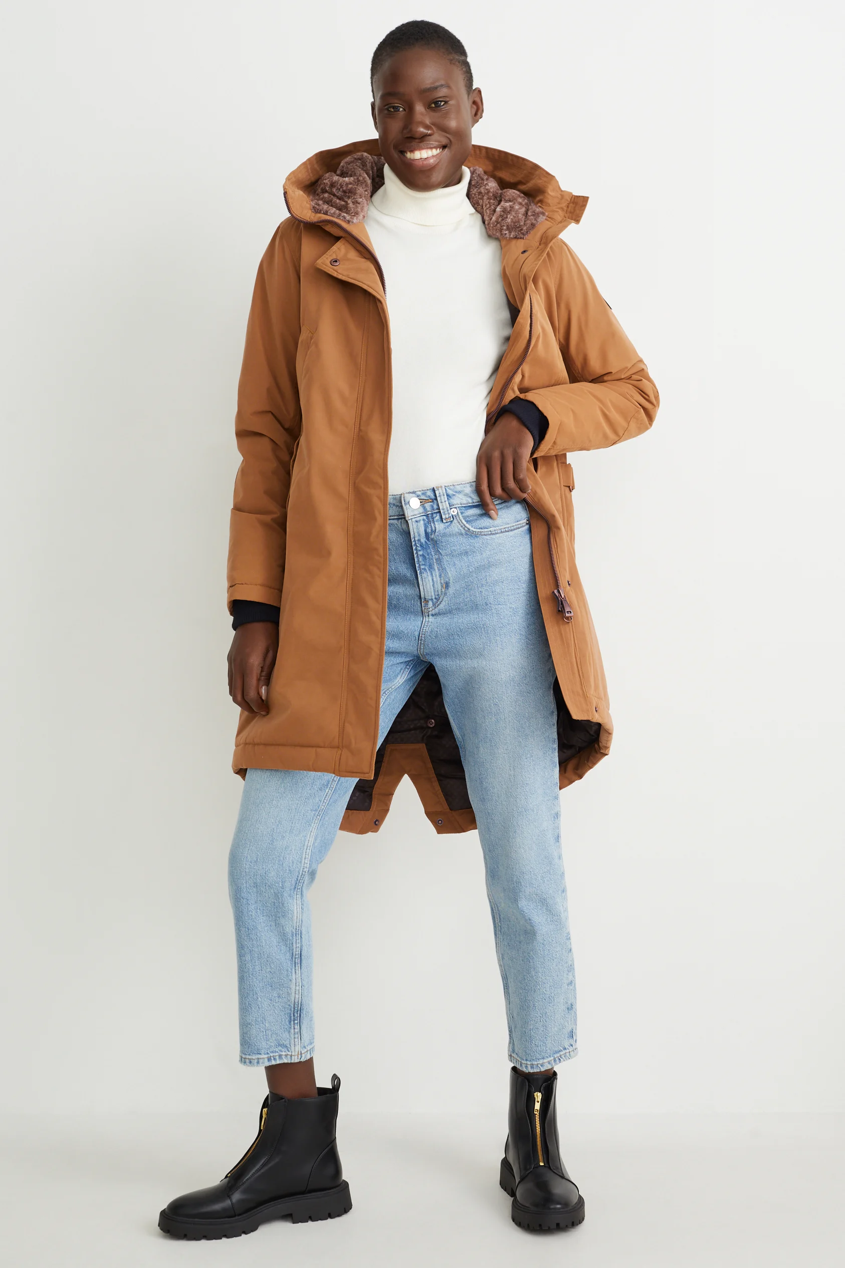 Rain jacket with hood