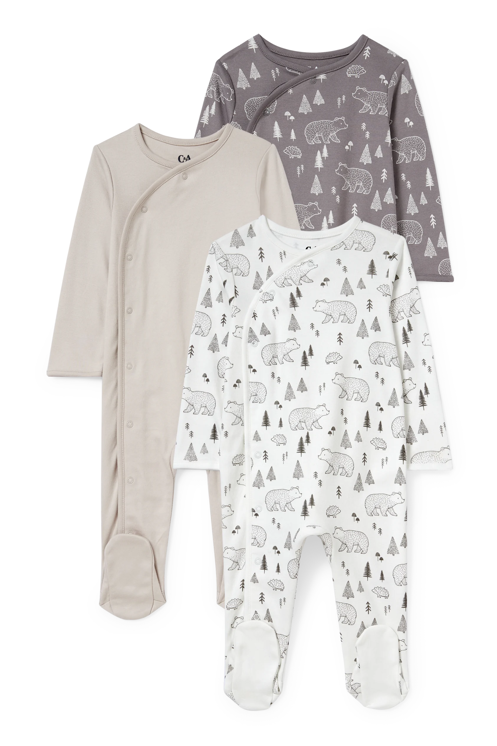 Multipack of 3 - baby sleepsuit