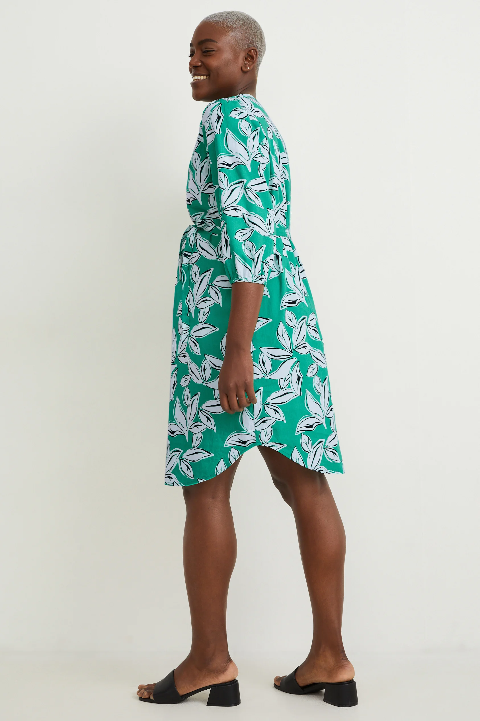 Nursing shirt dress - patterned