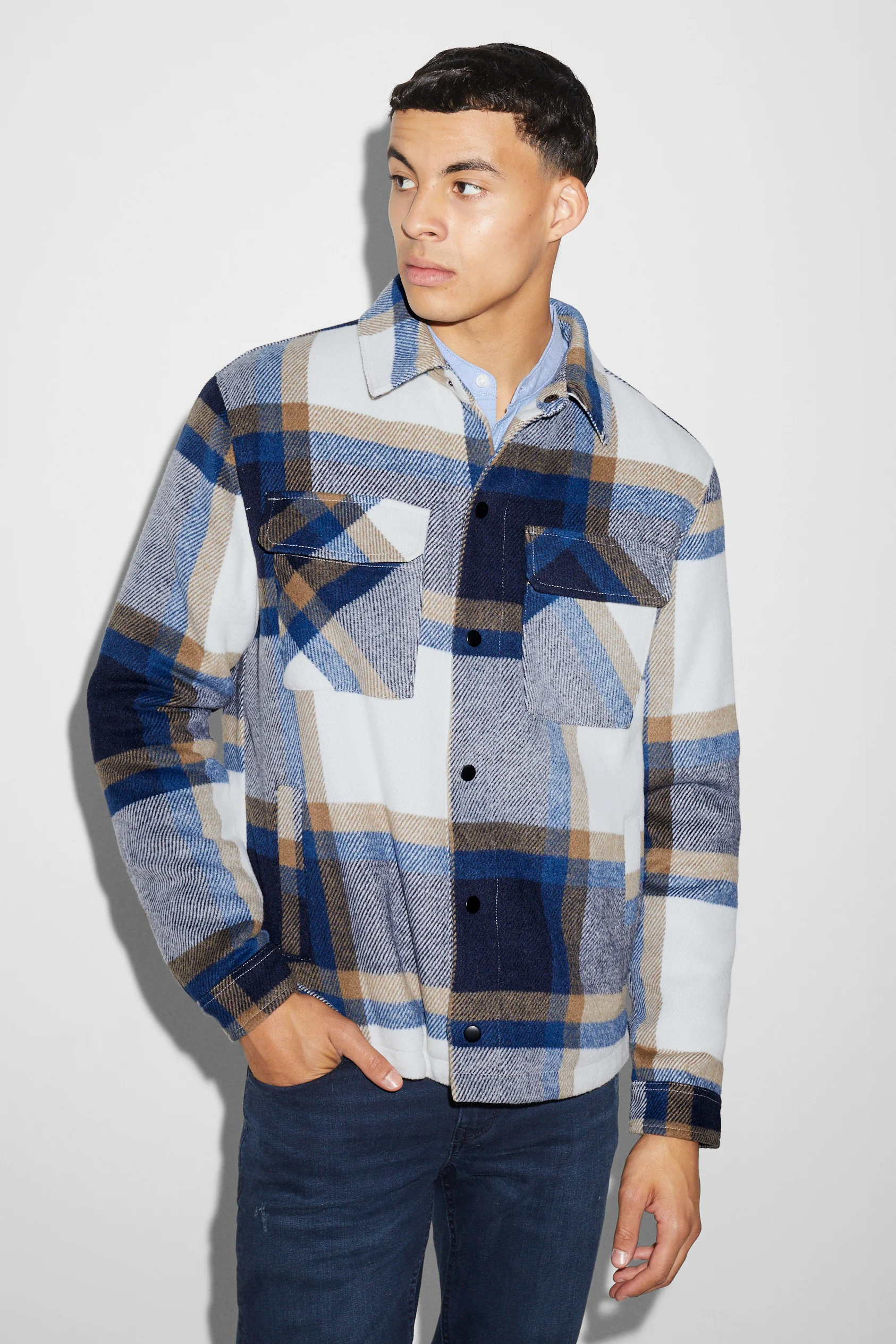 Shirt jacket - check