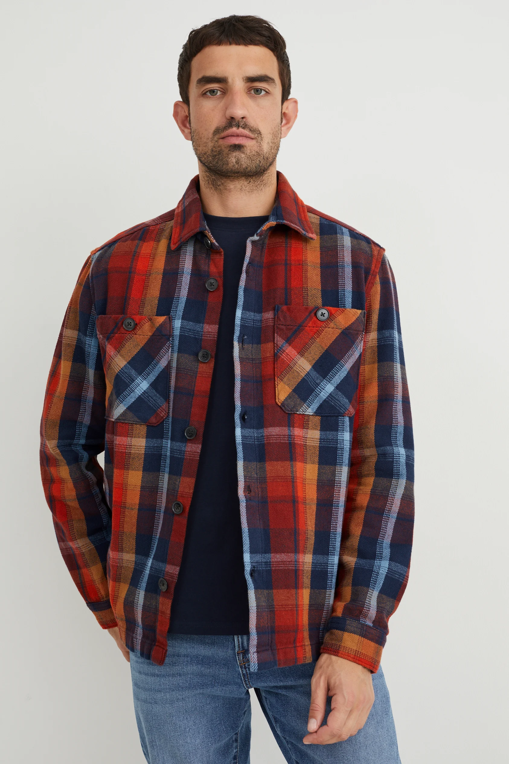 Shirt jacket - check