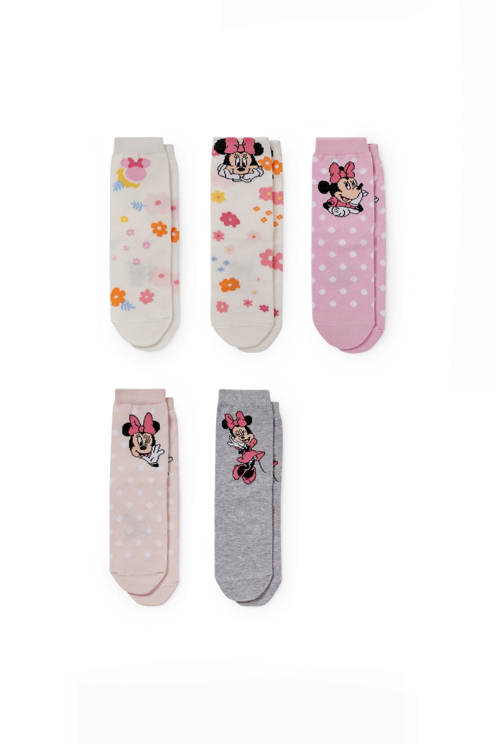 Multipack of 5 - Minnie Mouse - socks with motif