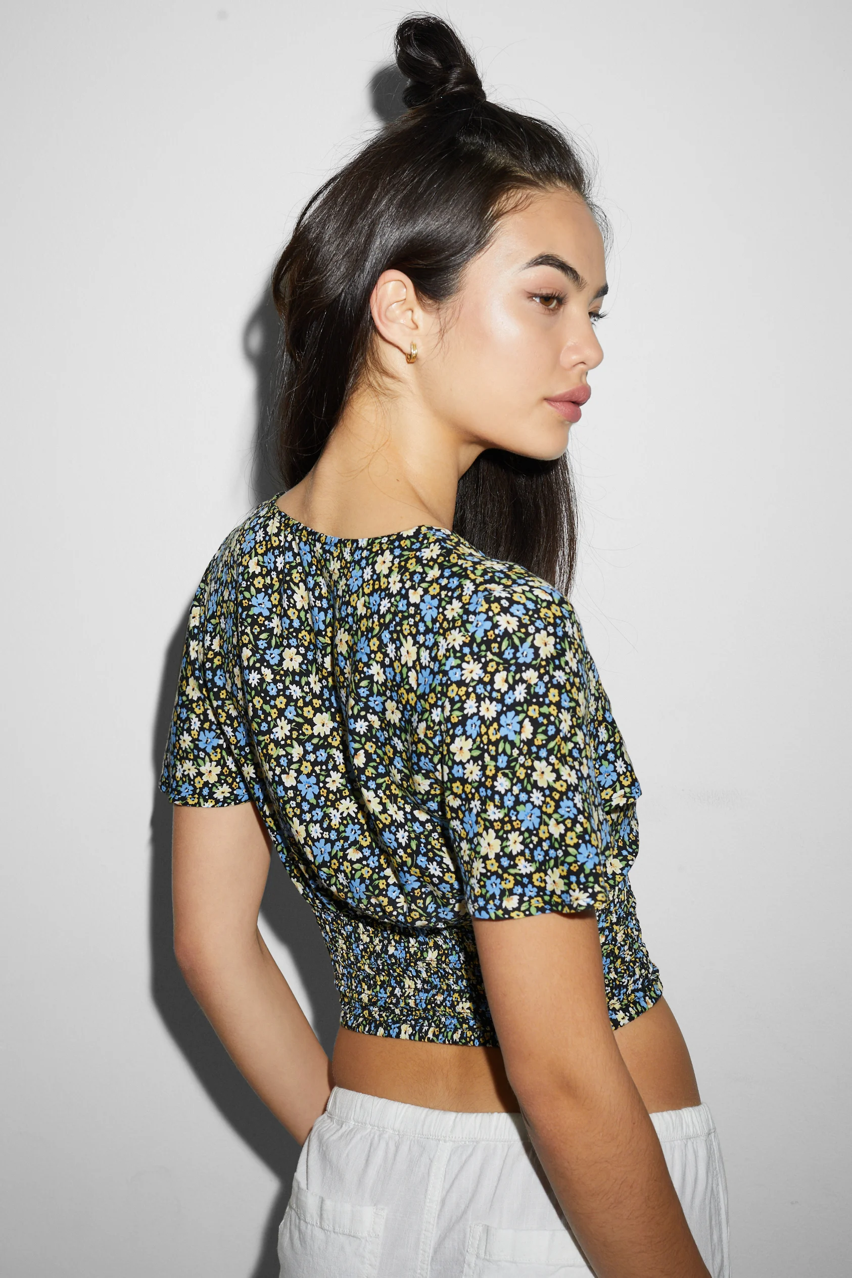 CLOCKHOUSE - cropped blouse - floral