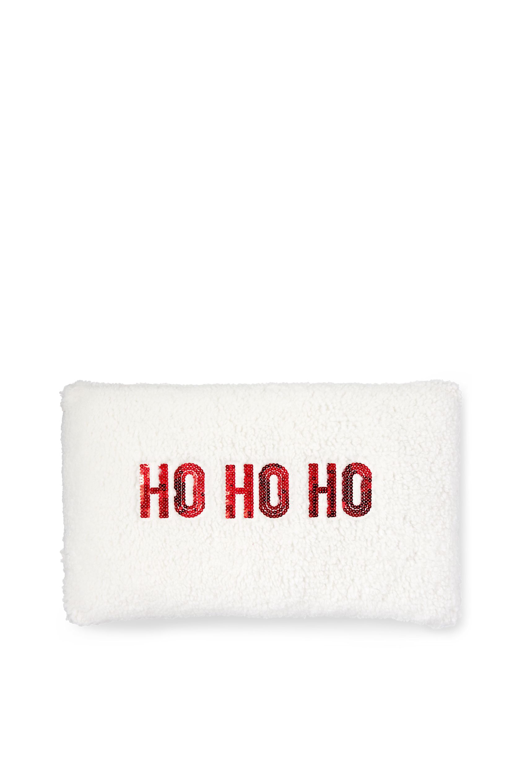Christmas teddy fur cushion - 50 x 30 cm - Ho Ho Ho