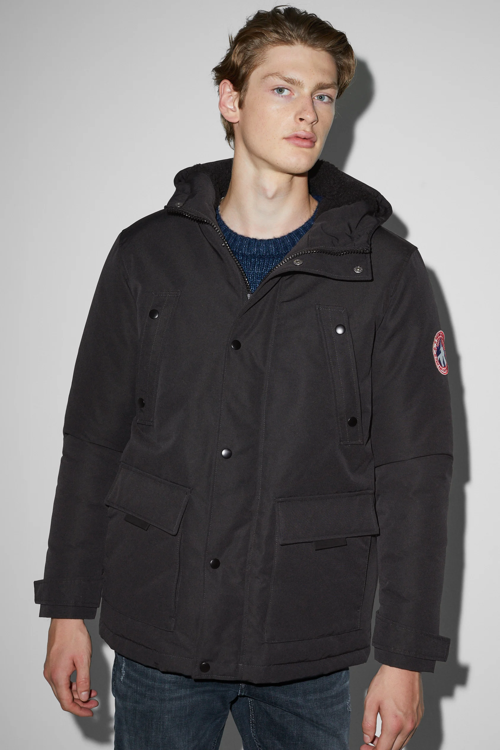 Parka with hood