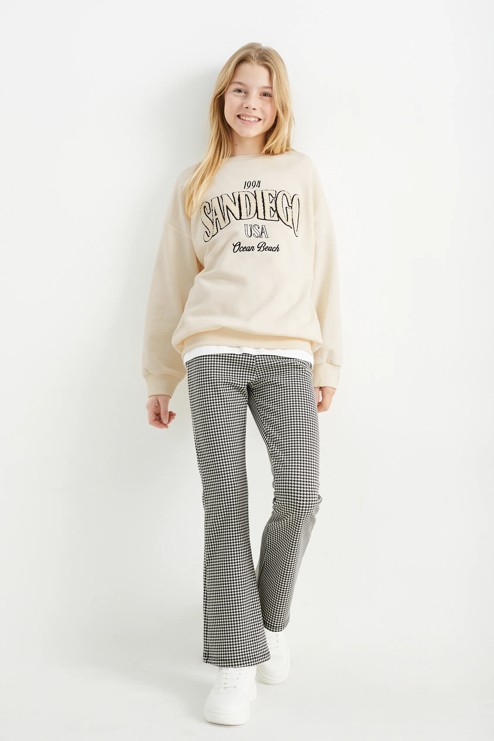 Set - sweatshirt and flared leggings - 2 piece