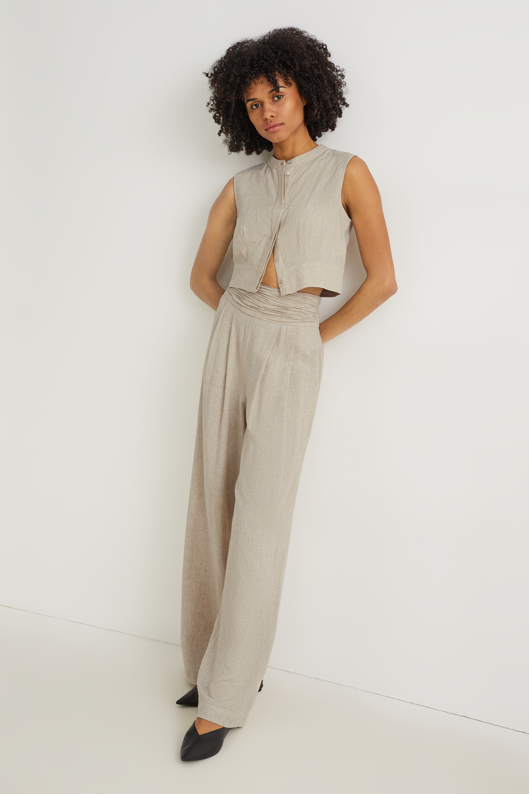 Cloth trousers - super high waist - wide leg