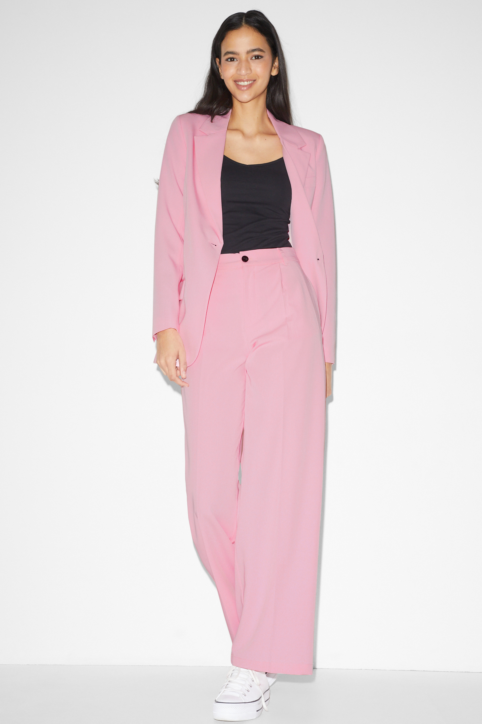 CLOCKHOUSE - cloth trousers - high waist - wide leg