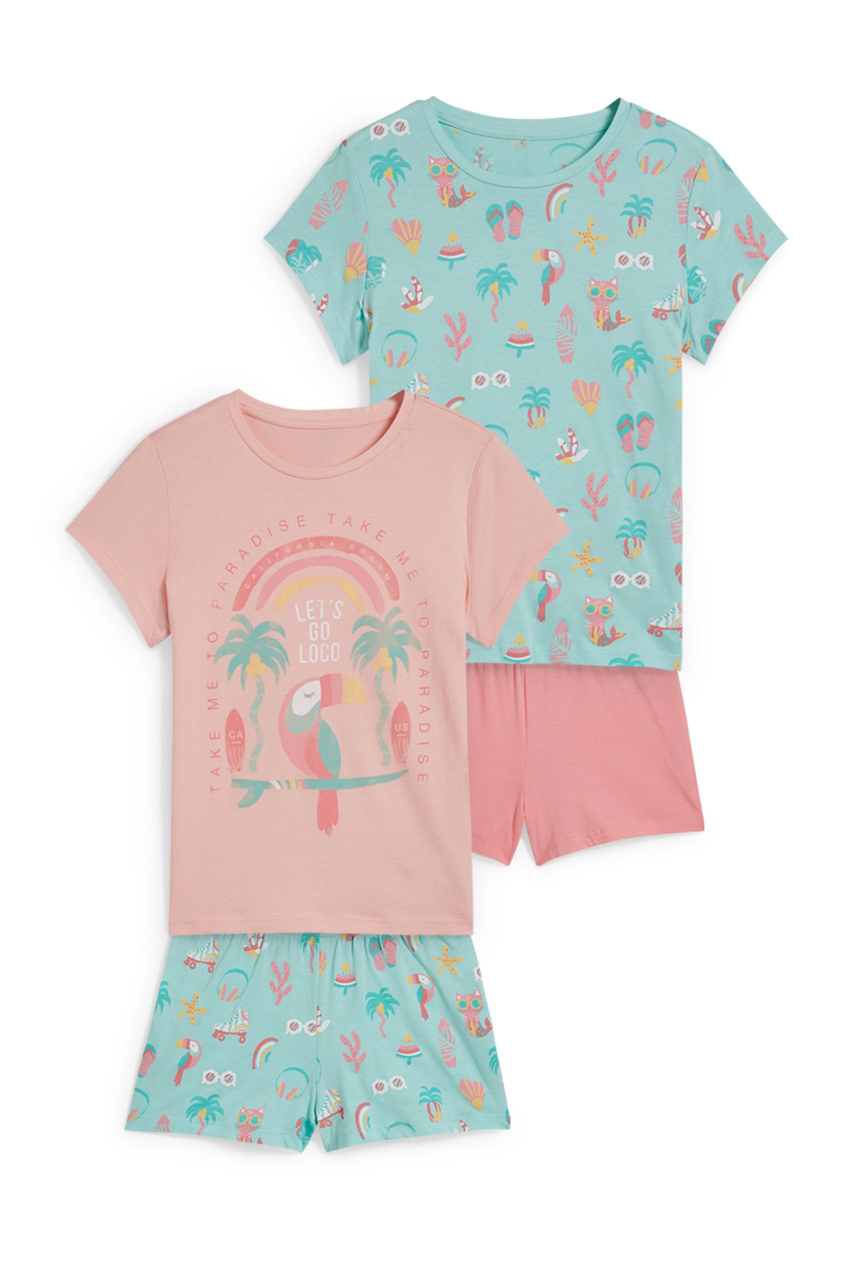 Multipack of 2 - short pyjamas - 4 piece
