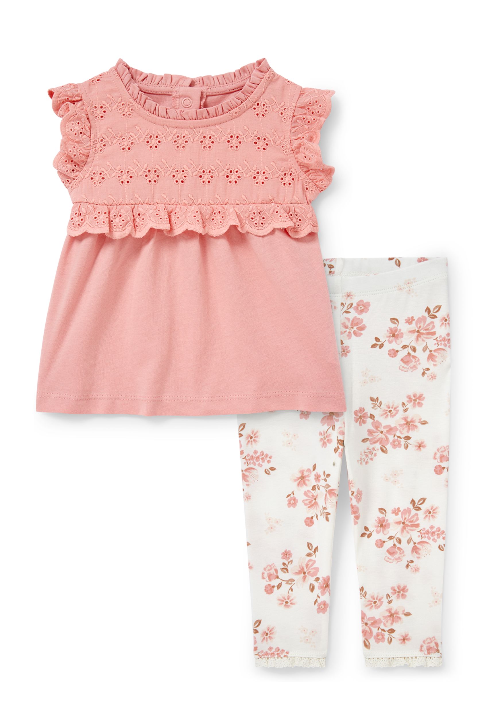 Baby outfit - 2 piece - floral