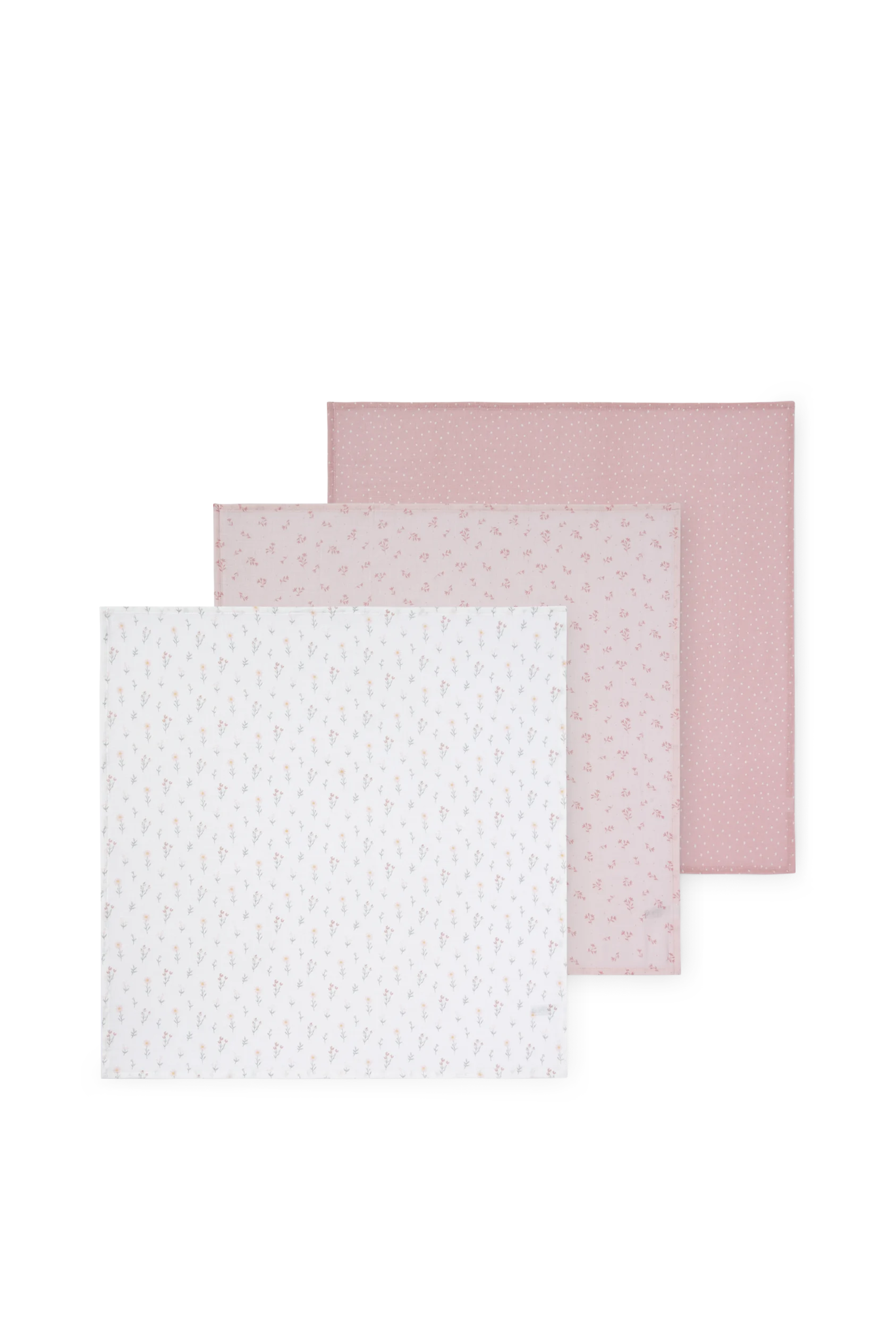 Multipack of 3 - flowers and polka dots - baby muslin square