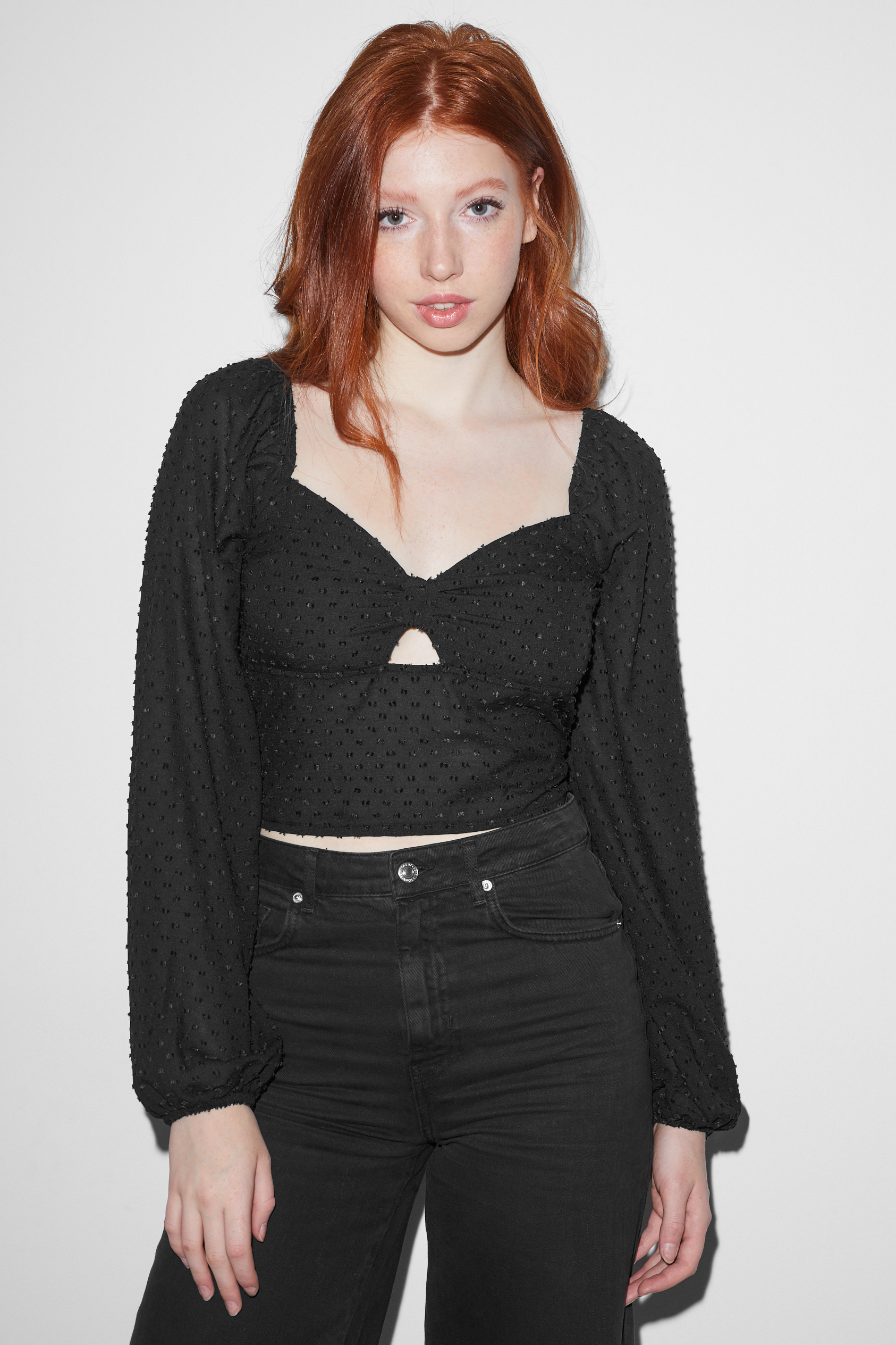 CLOCKHOUSE - cropped blouse