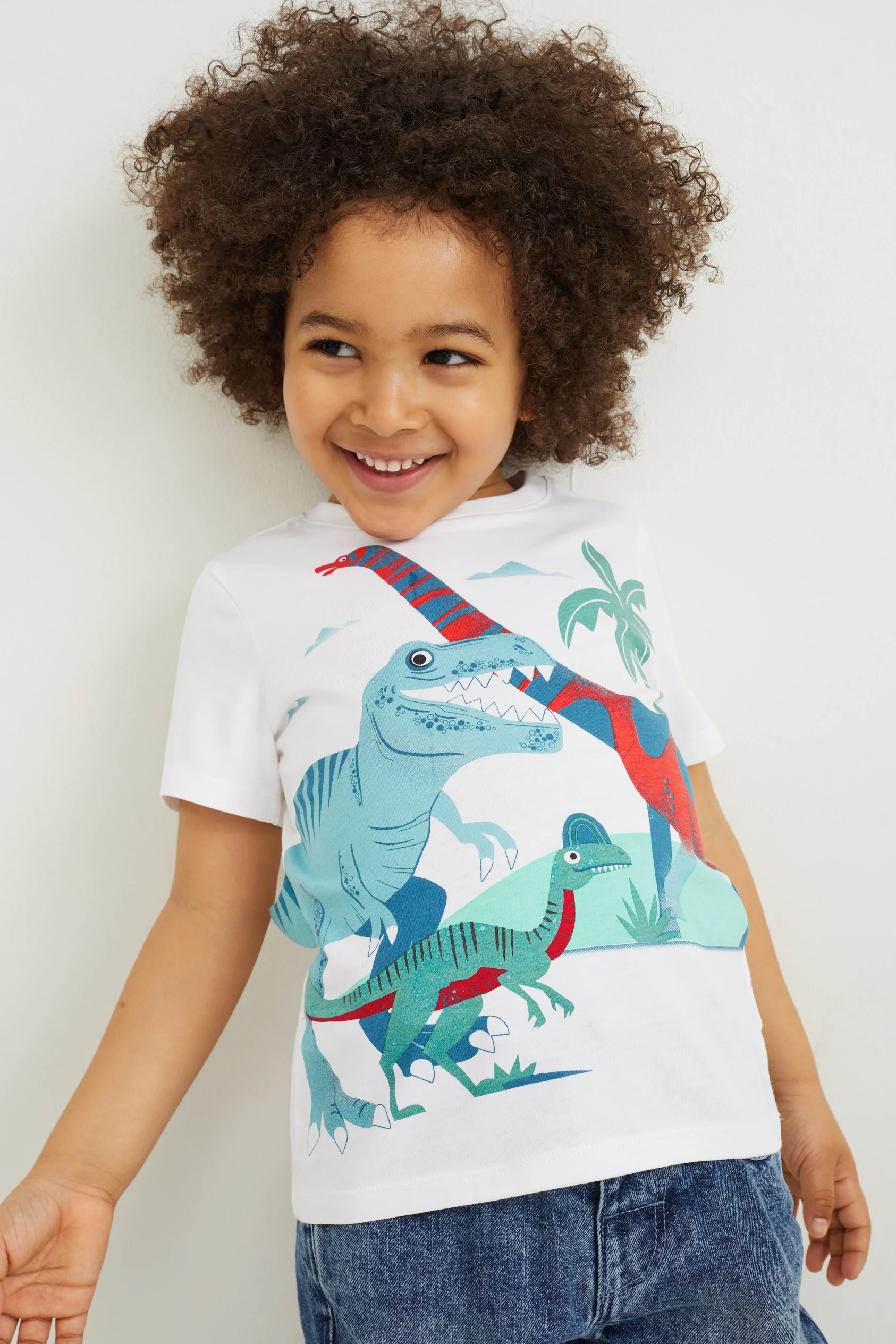 Multipack of 2 - dinosaur and digger - short sleeve T-shirt