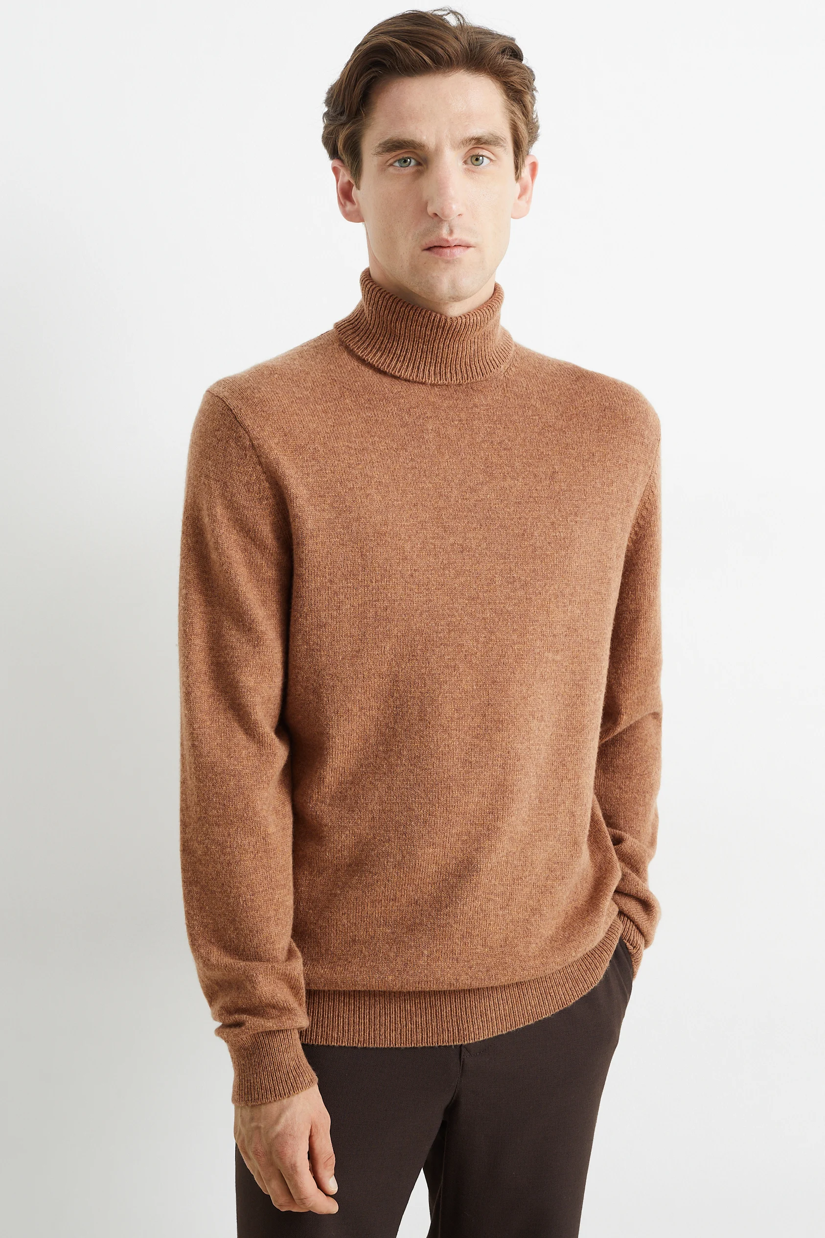 Polo neck jumper - wool blend
