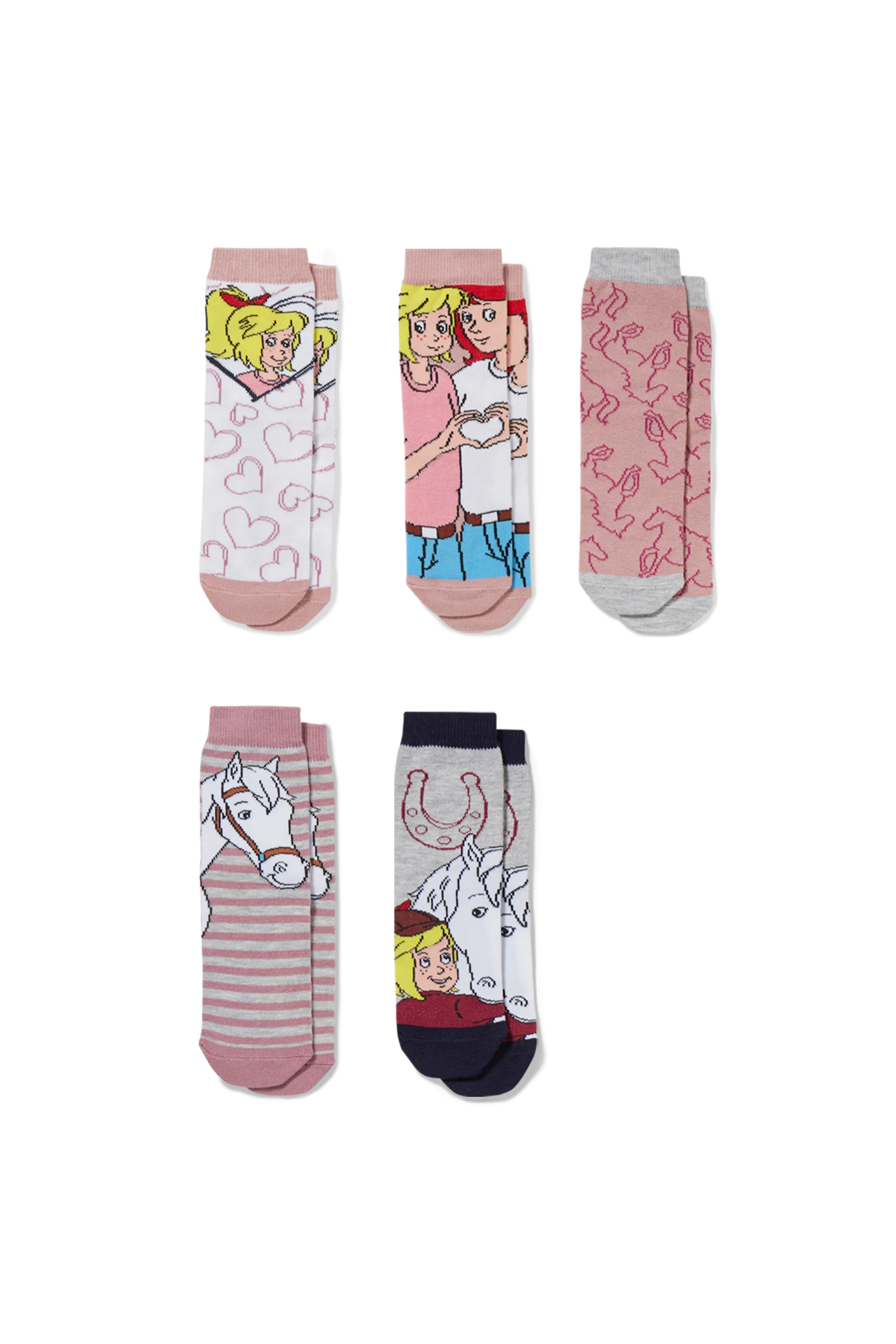 Multipack of 5 - Bibi & Tina - socks with motif