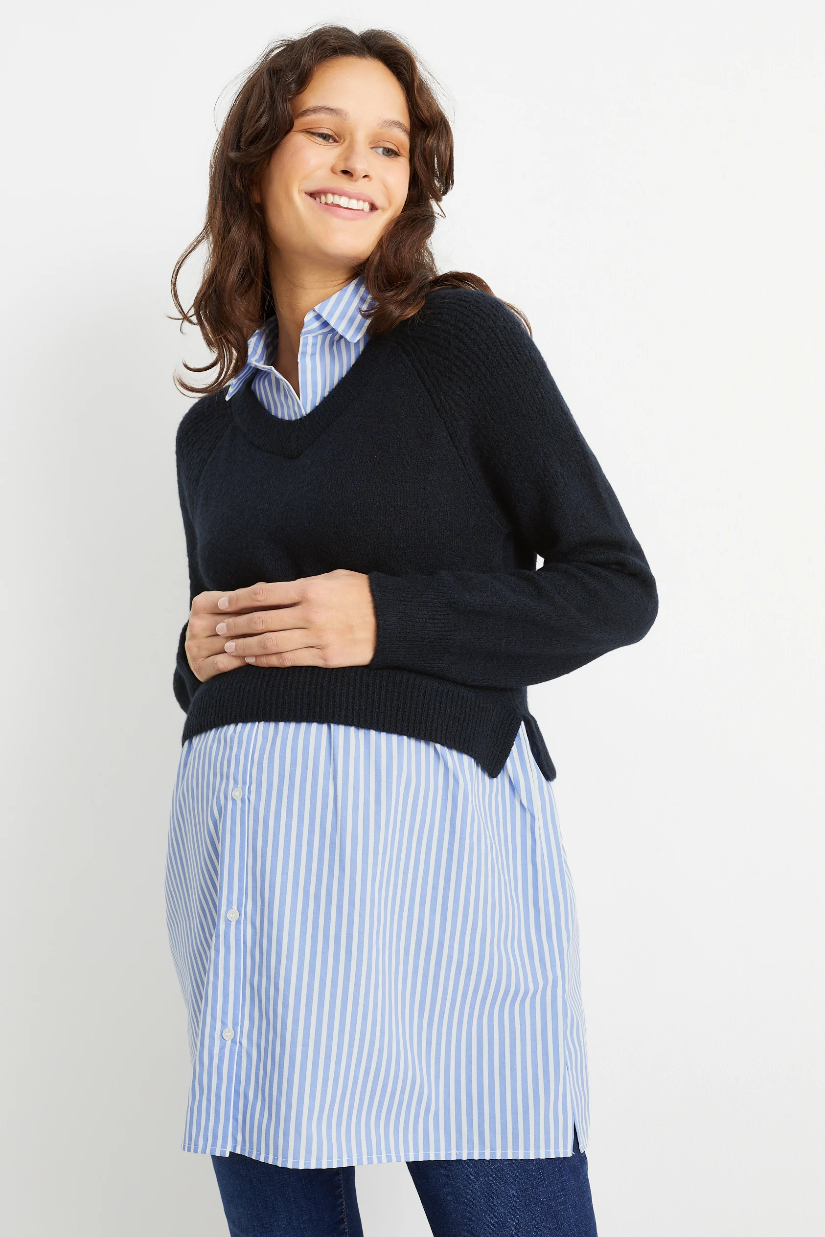 Maternity jumper - 2-in-1 look