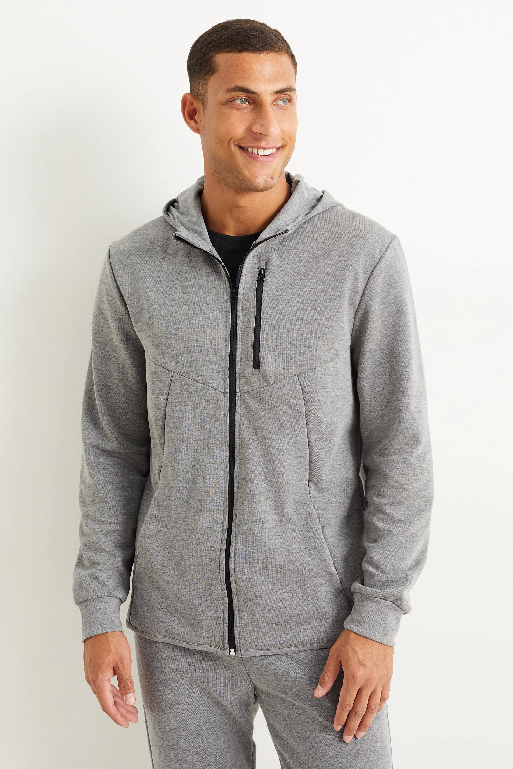 Zip-through hoodie
