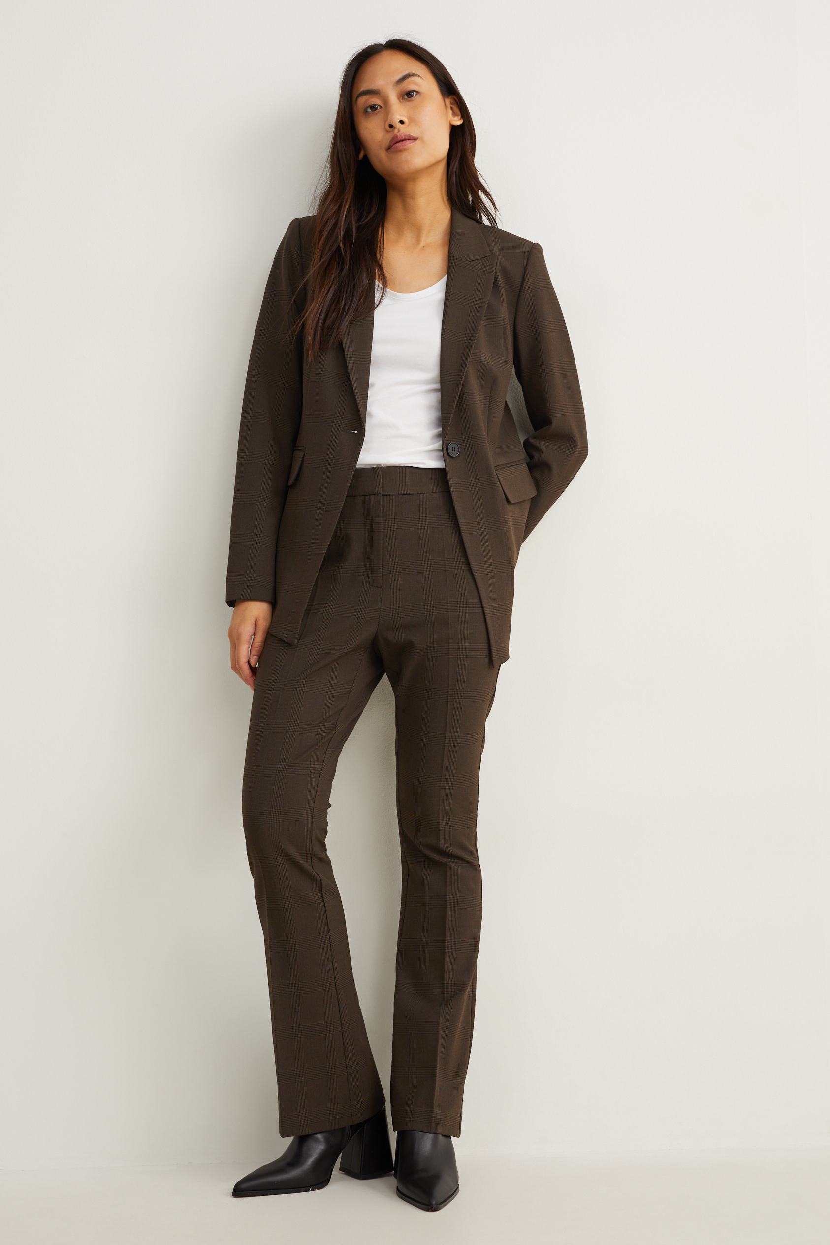 Business trousers - mid-rise waist - flared - Flex - 4 Way Stretch