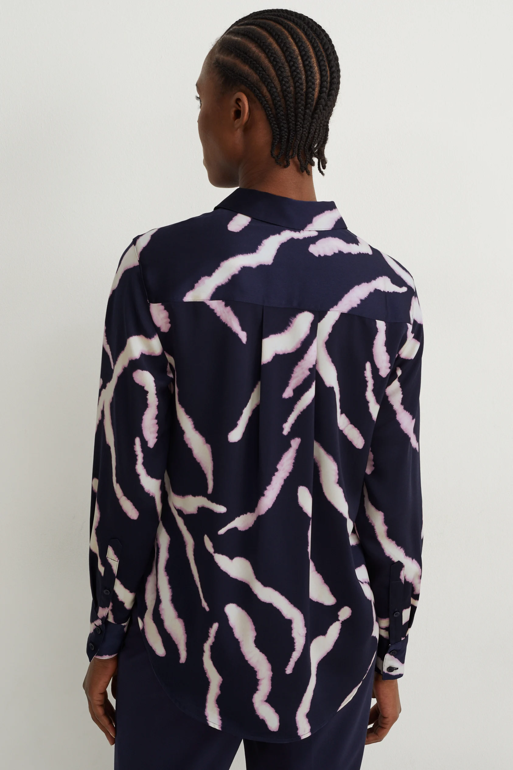 Satin blouse - patterned