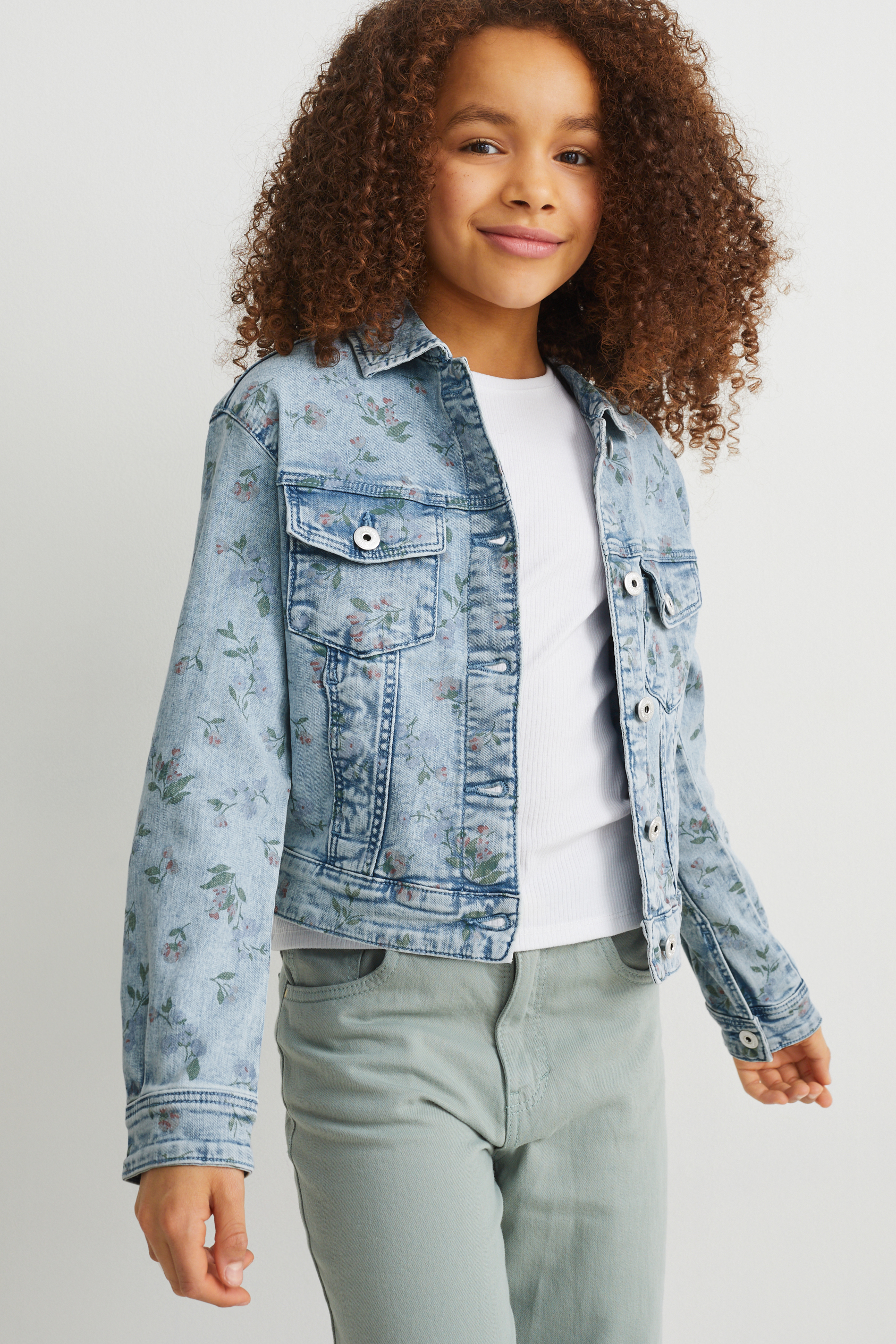 Denim jacket - floral