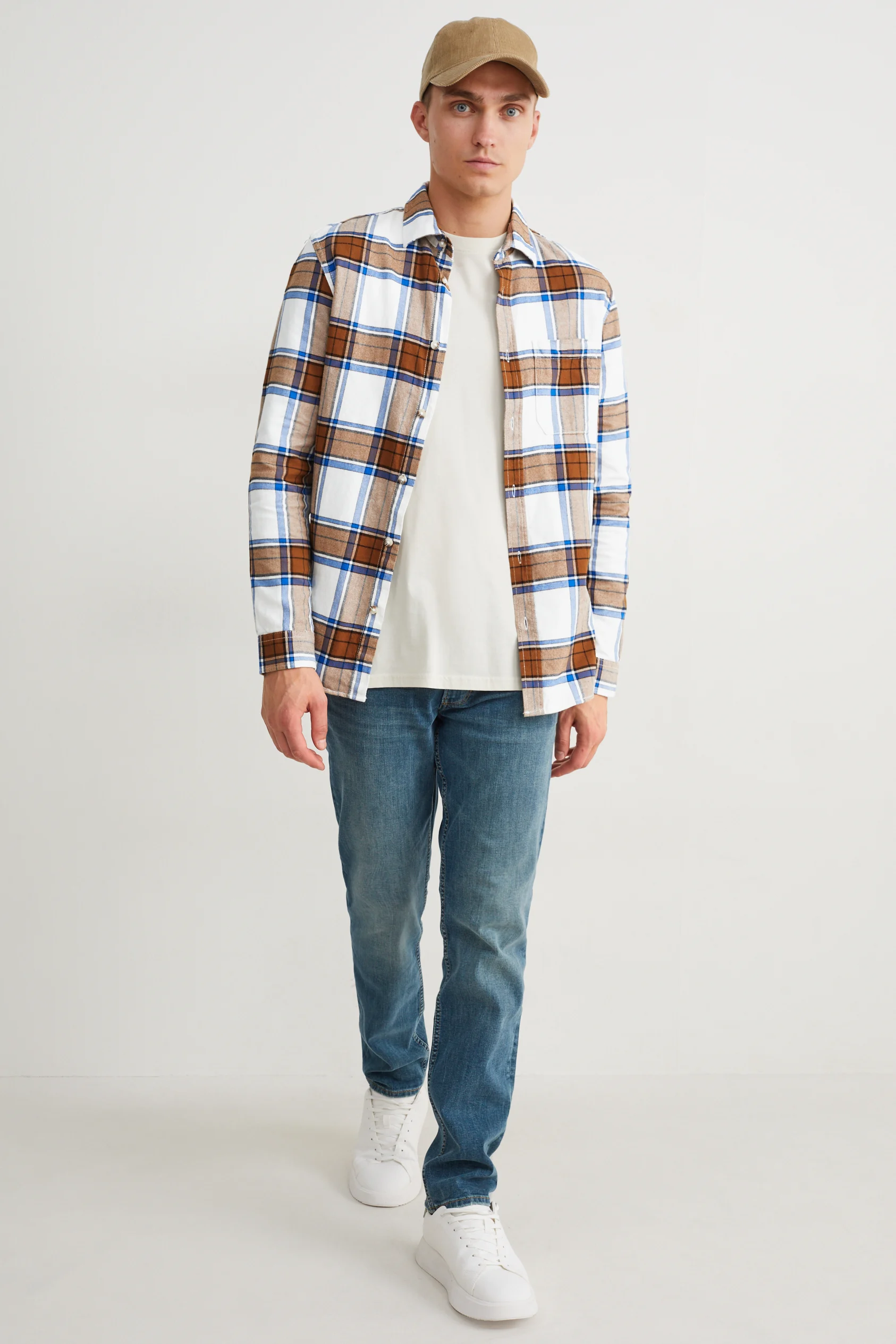Flannel shirt - regular fit - Kent collar - check