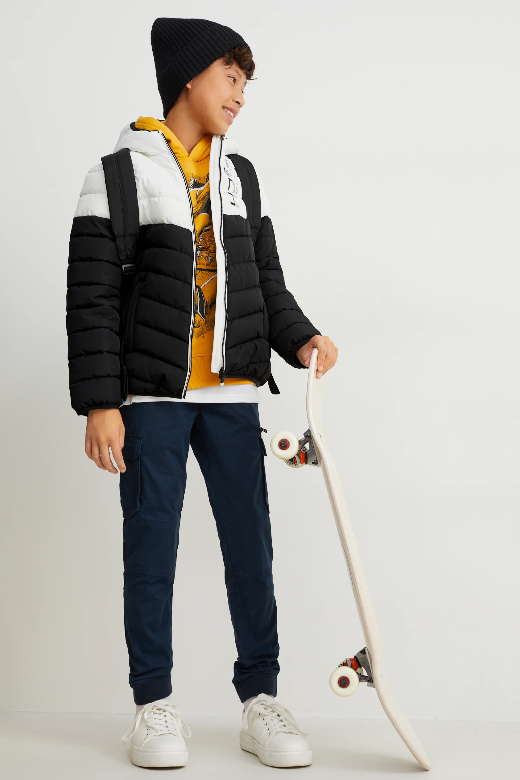 Quilted jacket with hood