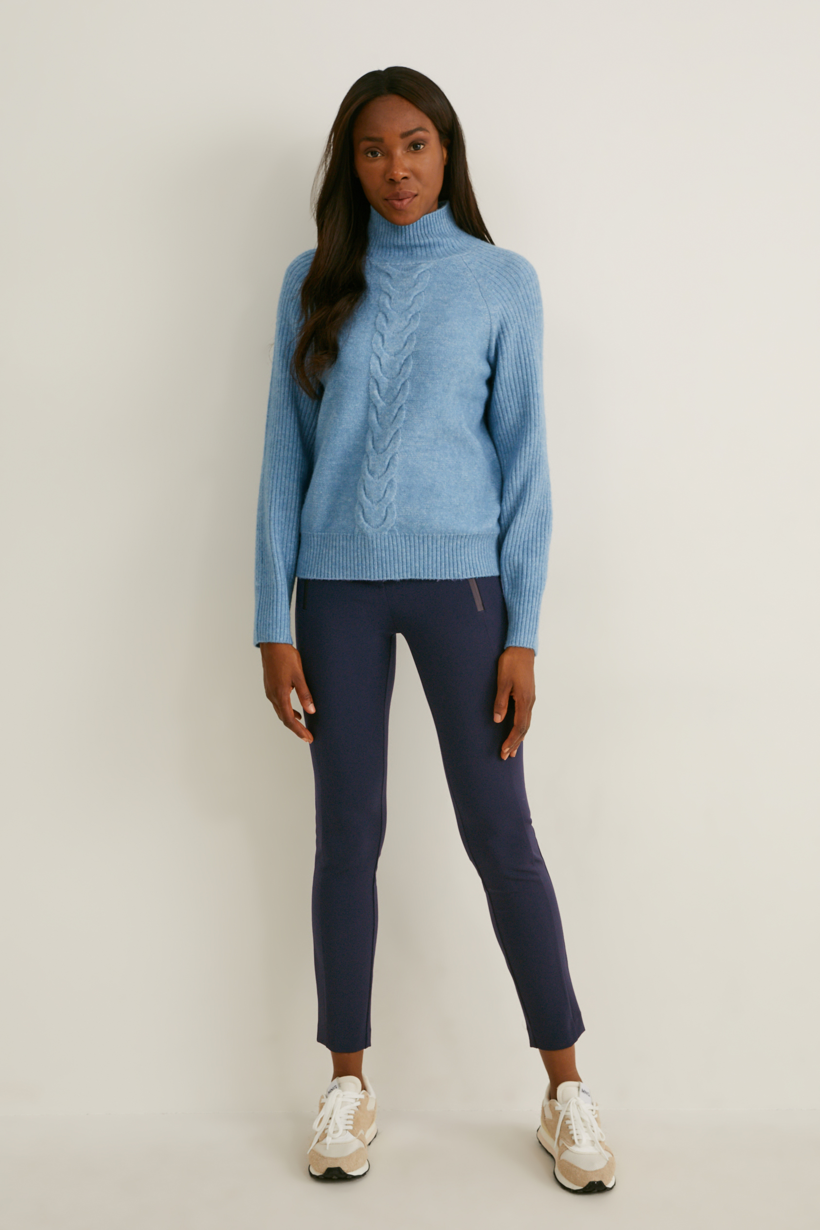 Cloth trousers - mid-rise waist - slim fit