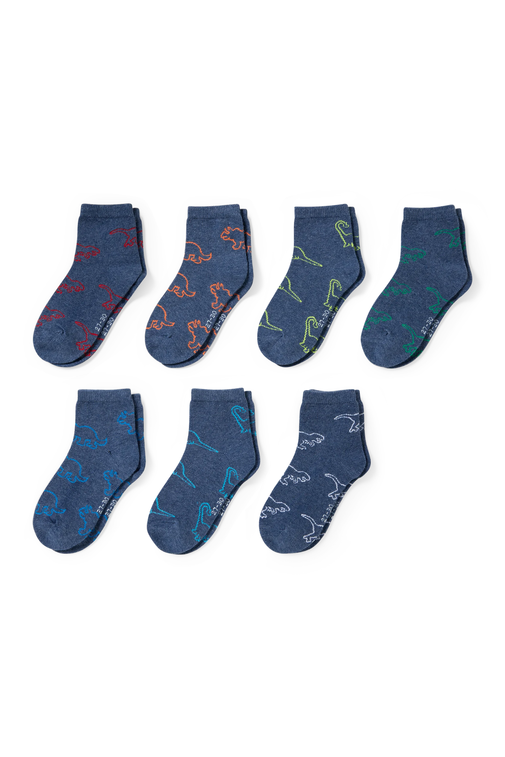 Multipack of 7 - dinosaur - socks with motif