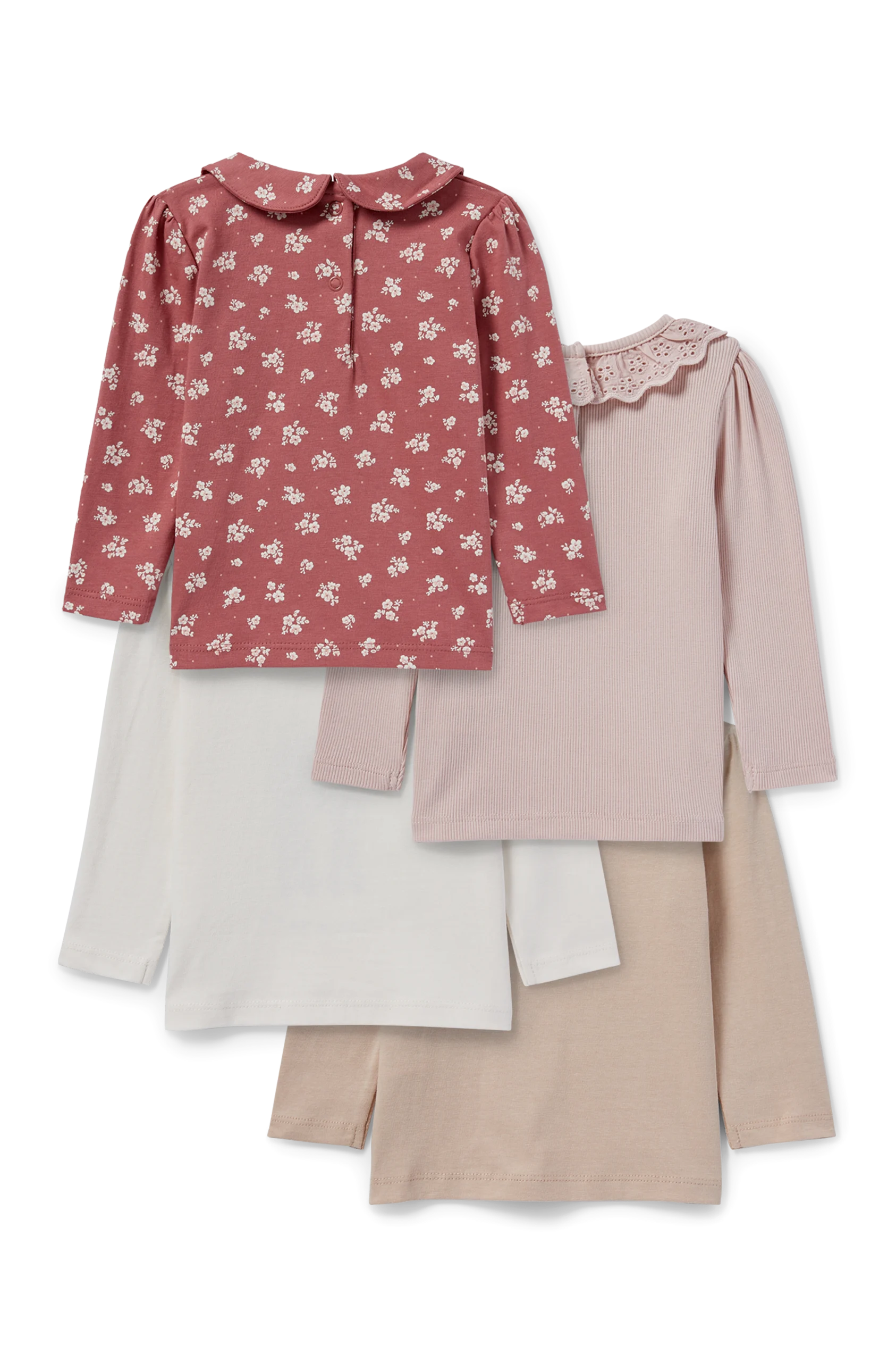 Multipack of 4 - horse and flowers - baby long sleeve top