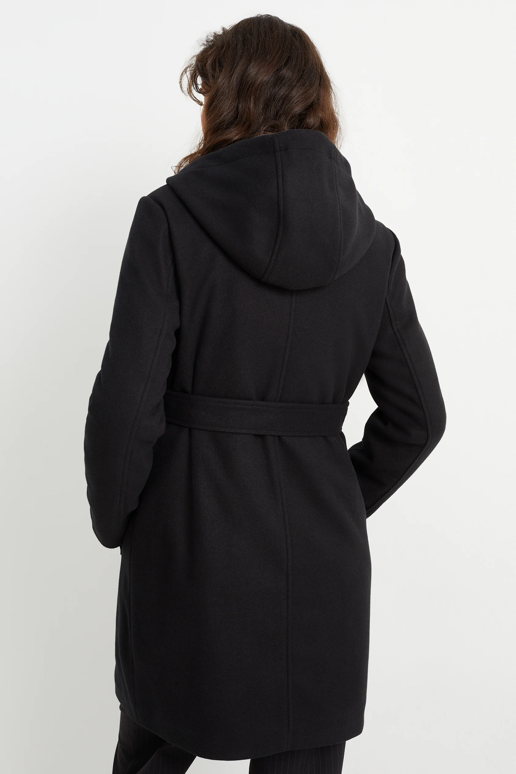 Maternity coat with hood