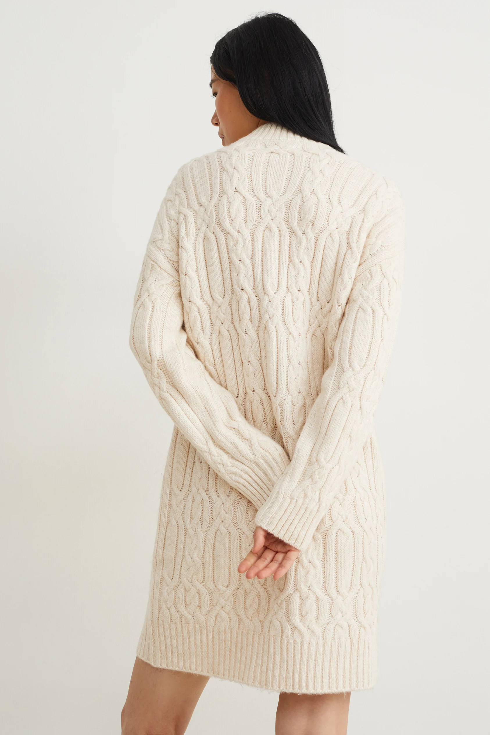 Knitted dress - cable knit pattern