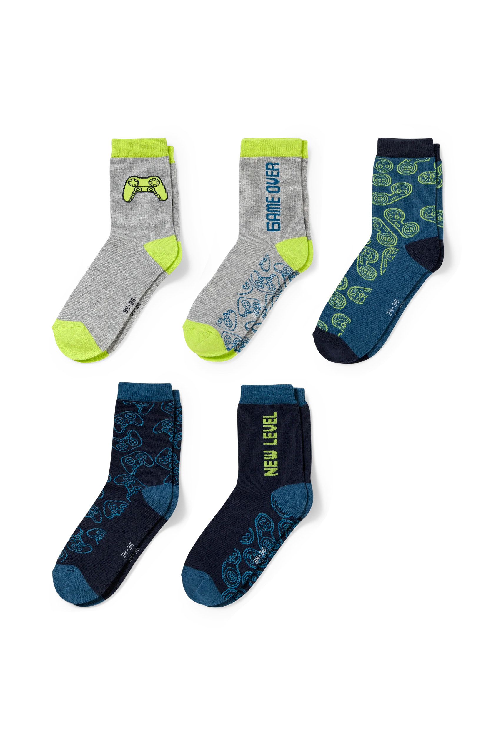 Multipack of 5 - gaming - socks with motif