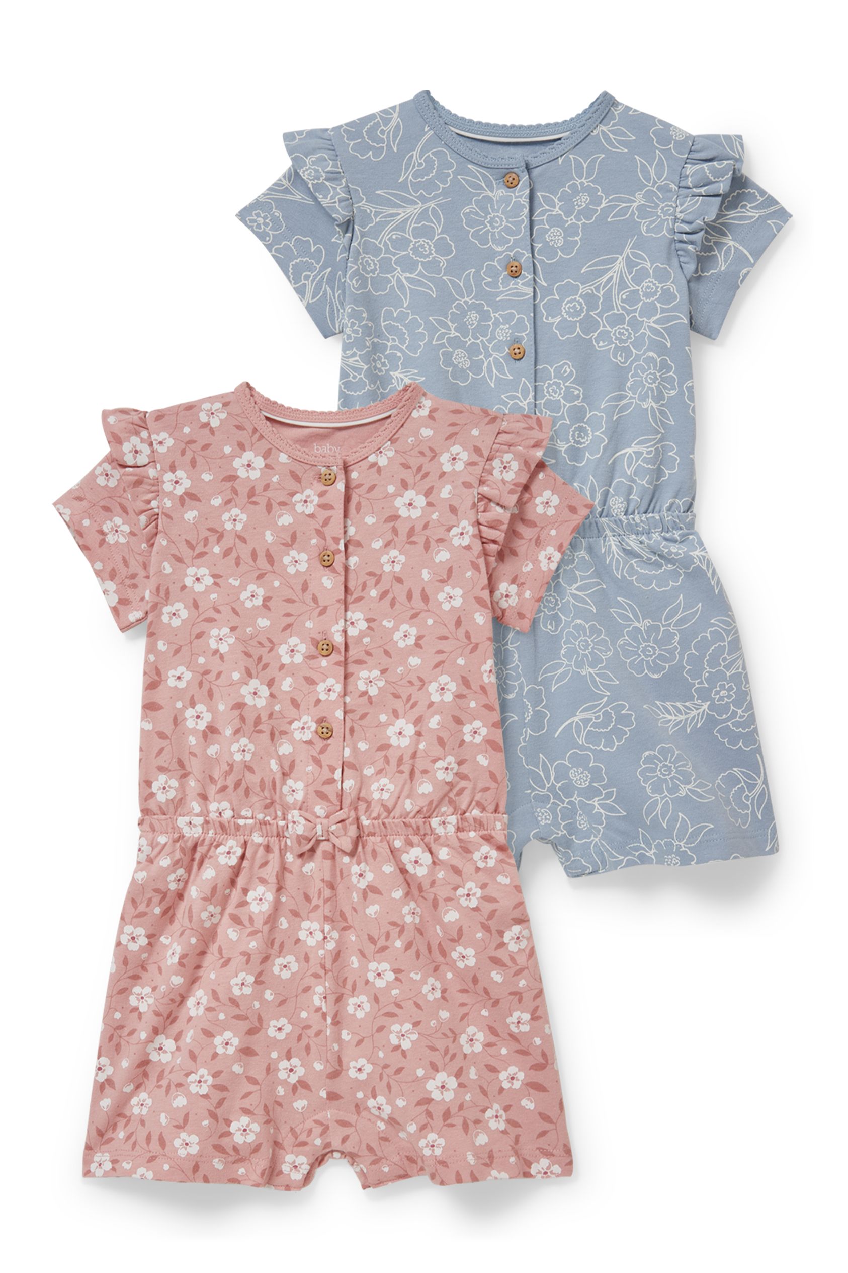 Multipack of 2 - baby jumpsuit - floral