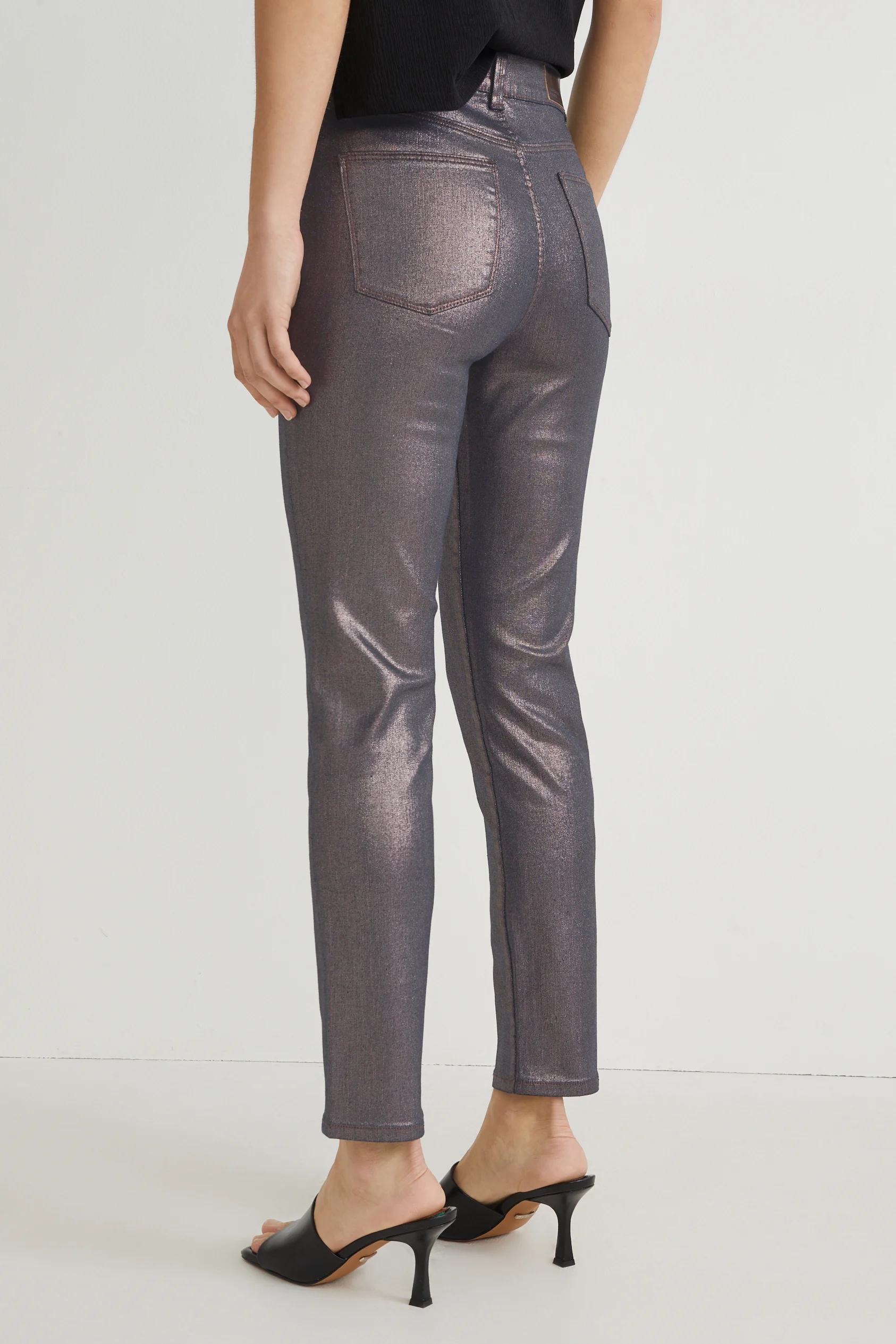 Slim jeans - high waist - LYCRA? - shiny